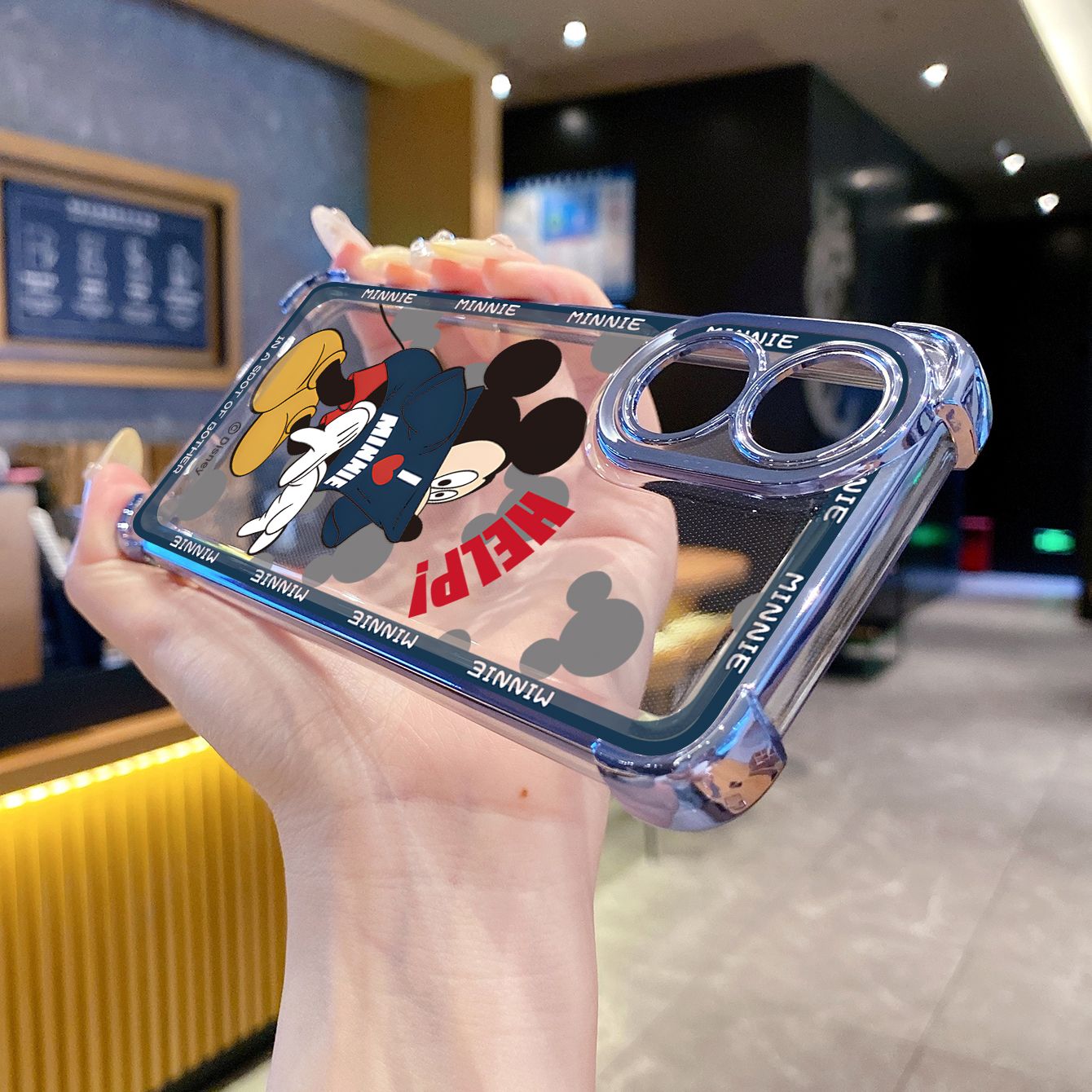 for OPPO A38 A5 Pro Realme C63 C51 C75 VIVO Plating Phone Case Shockproof Cover Funny Mickey Minnie Mouse