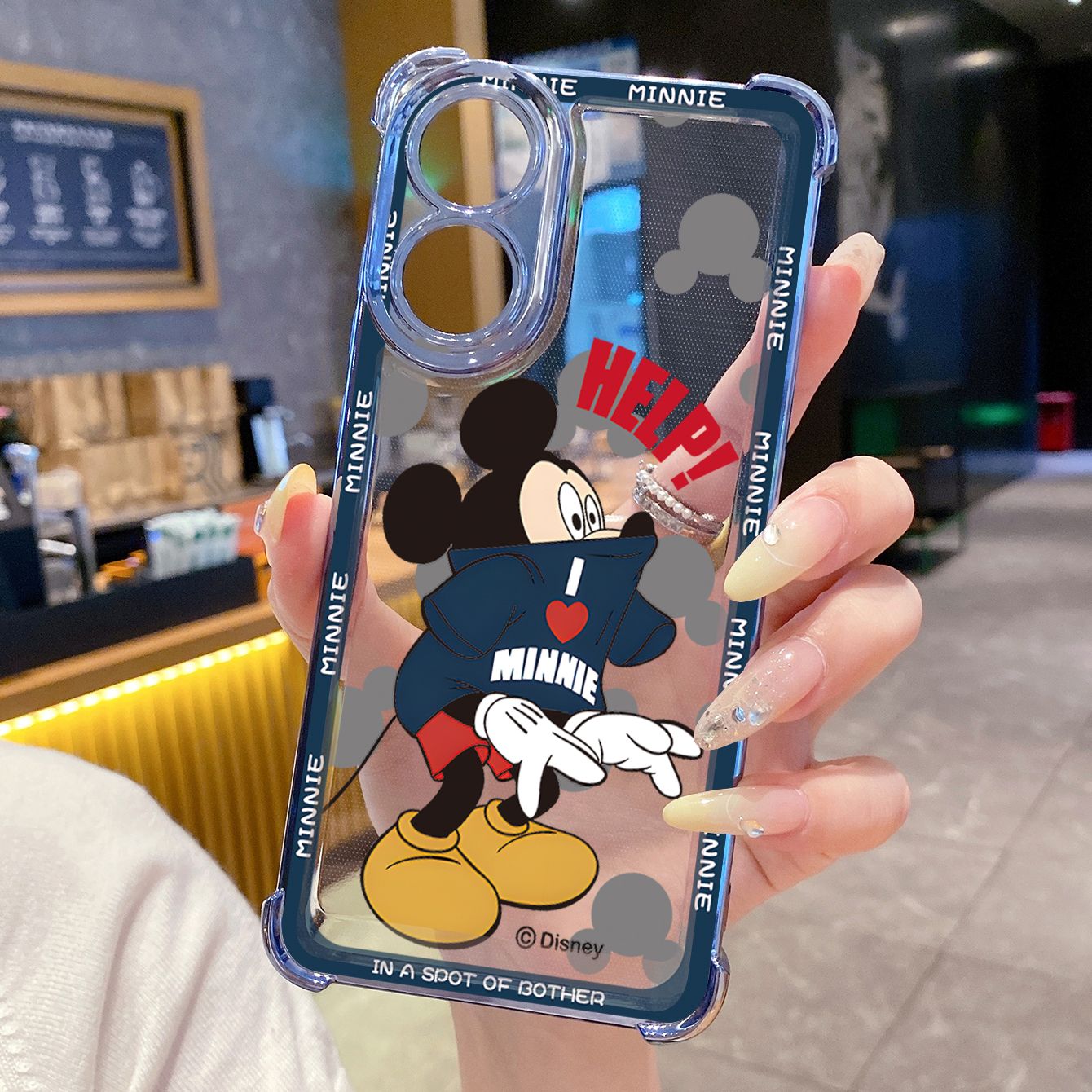 for OPPO A38 A5 Pro Realme C63 C51 C75 VIVO Plating Phone Case Shockproof Cover Funny Mickey Minnie Mouse
