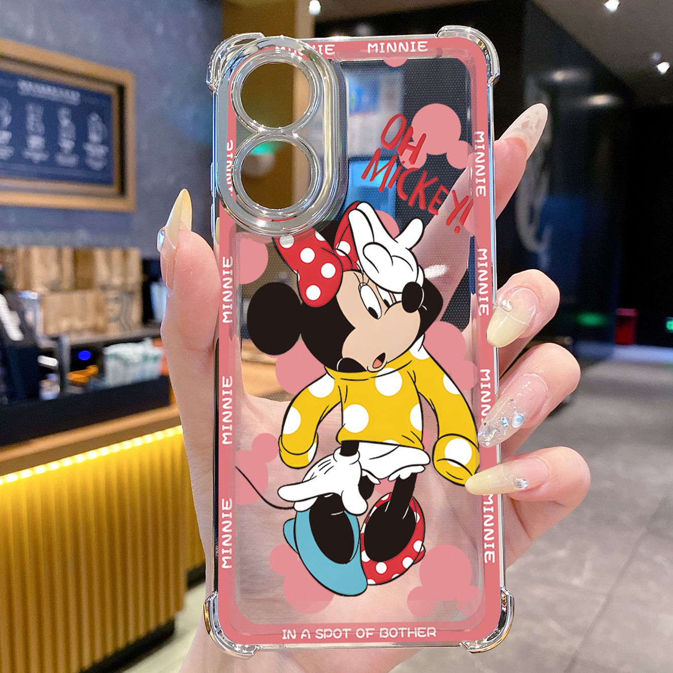 for OPPO A38 A5 Pro Realme C63 C51 C75 VIVO Plating Phone Case Shockproof Cover Funny Mickey Minnie Mouse