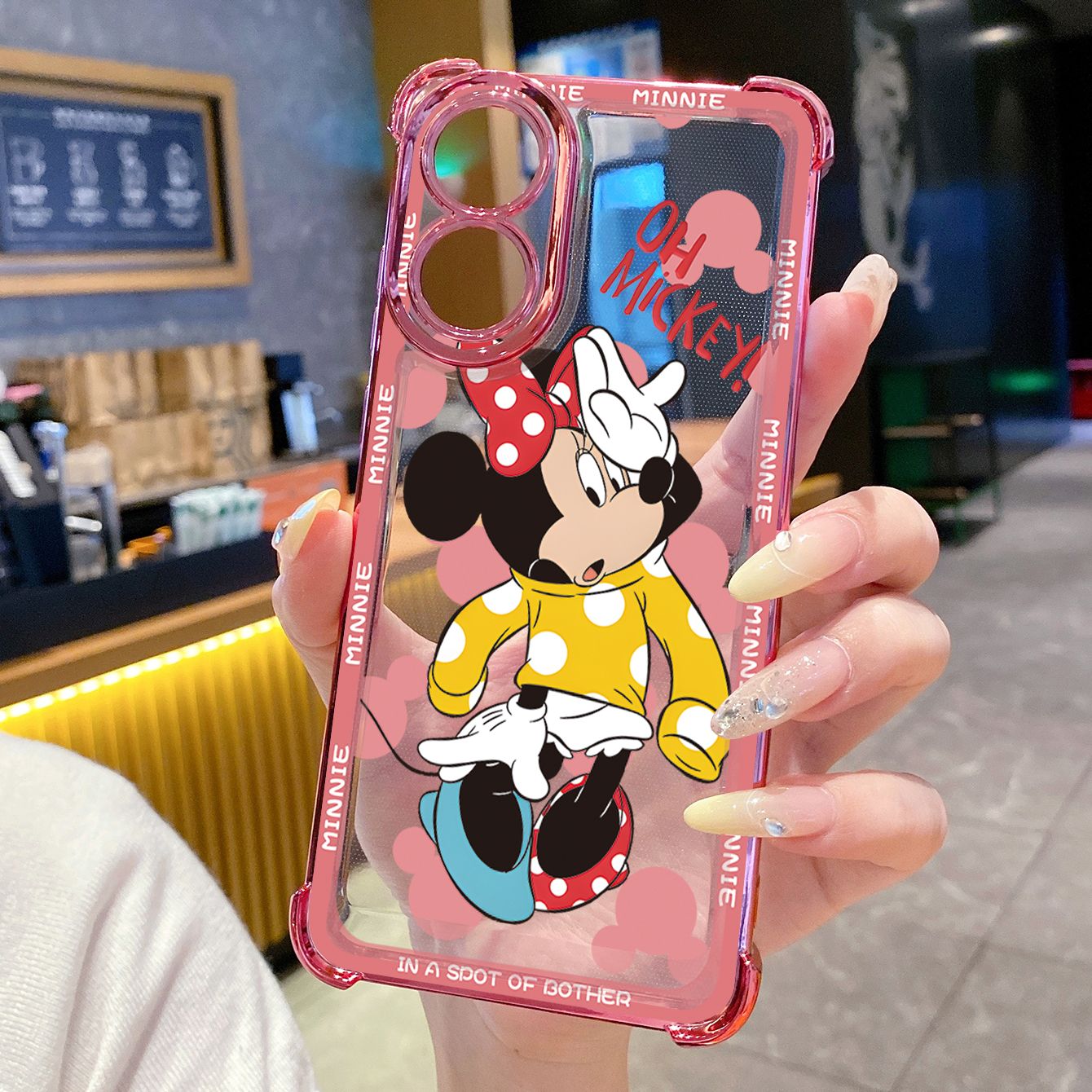 for OPPO A38 A5 Pro Realme C63 C51 C75 VIVO Plating Phone Case Shockproof Cover Funny Mickey Minnie Mouse