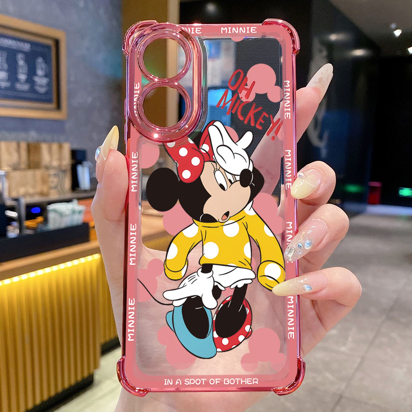 for OPPO A38 A5 Pro Realme C63 C51 C75 VIVO Plating Phone Case Shockproof Cover Funny Mickey Minnie Mouse