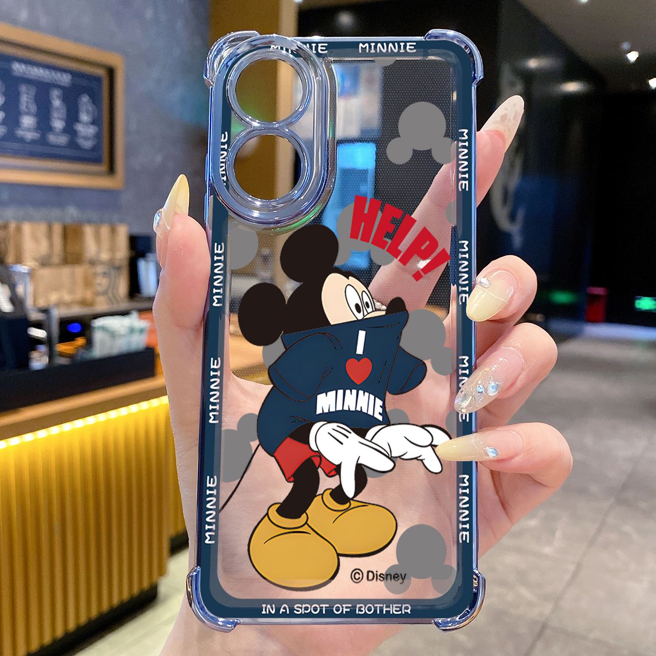 for OPPO A38 A5 Pro Realme C63 C51 C75 VIVO Plating Phone Case Shockproof Cover Funny Mickey Minnie Mouse