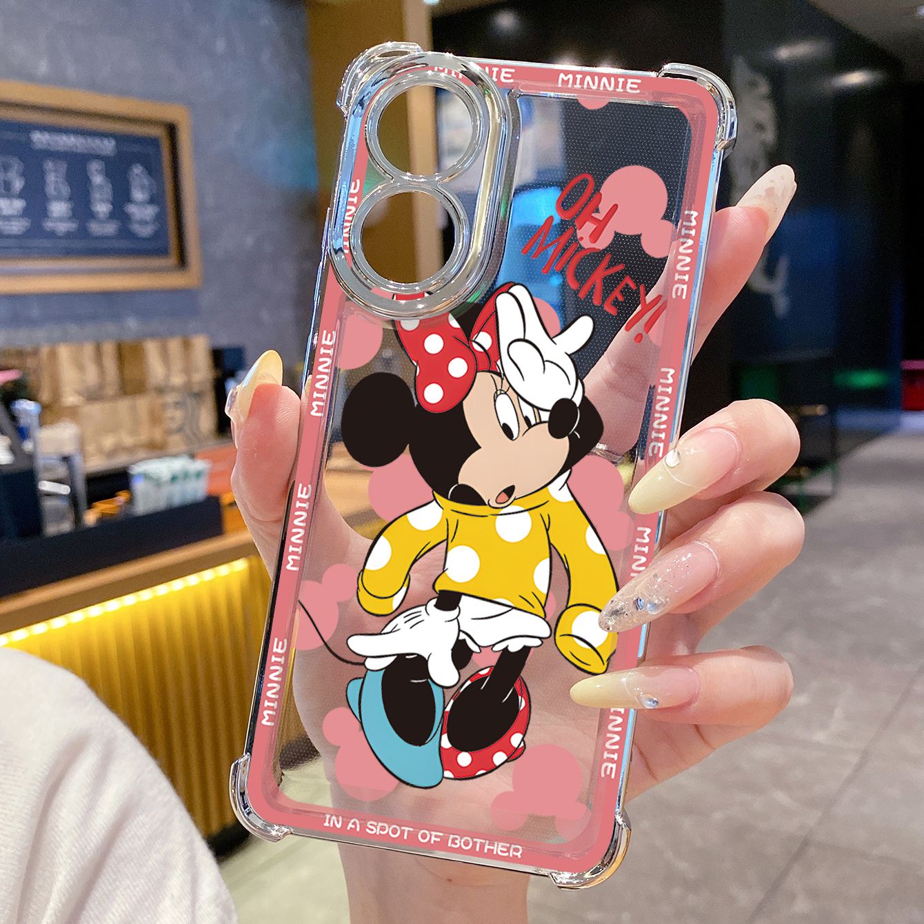for OPPO A38 A5 Pro Realme C63 C51 C75 VIVO Plating Phone Case Shockproof Cover Funny Mickey Minnie Mouse