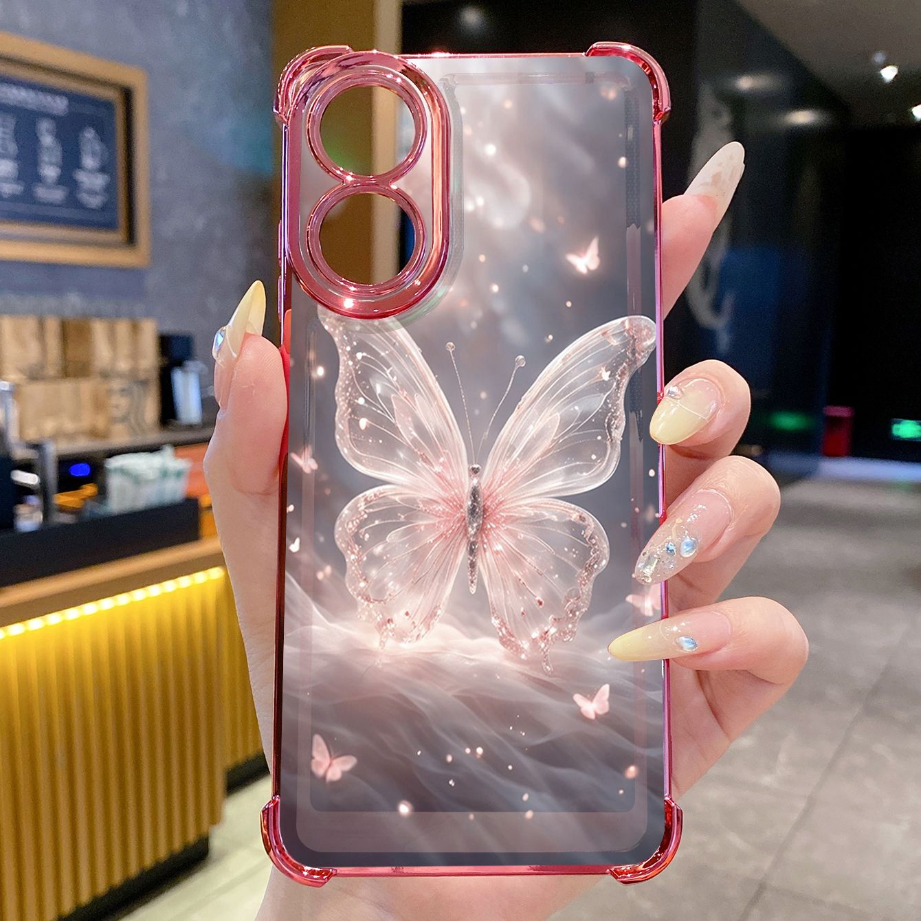 for OPPO A38 A5 Pro Realme C63 C51 C75 VIVO Plating Phone Case Shockproof Cover Bling Butterfly Tree