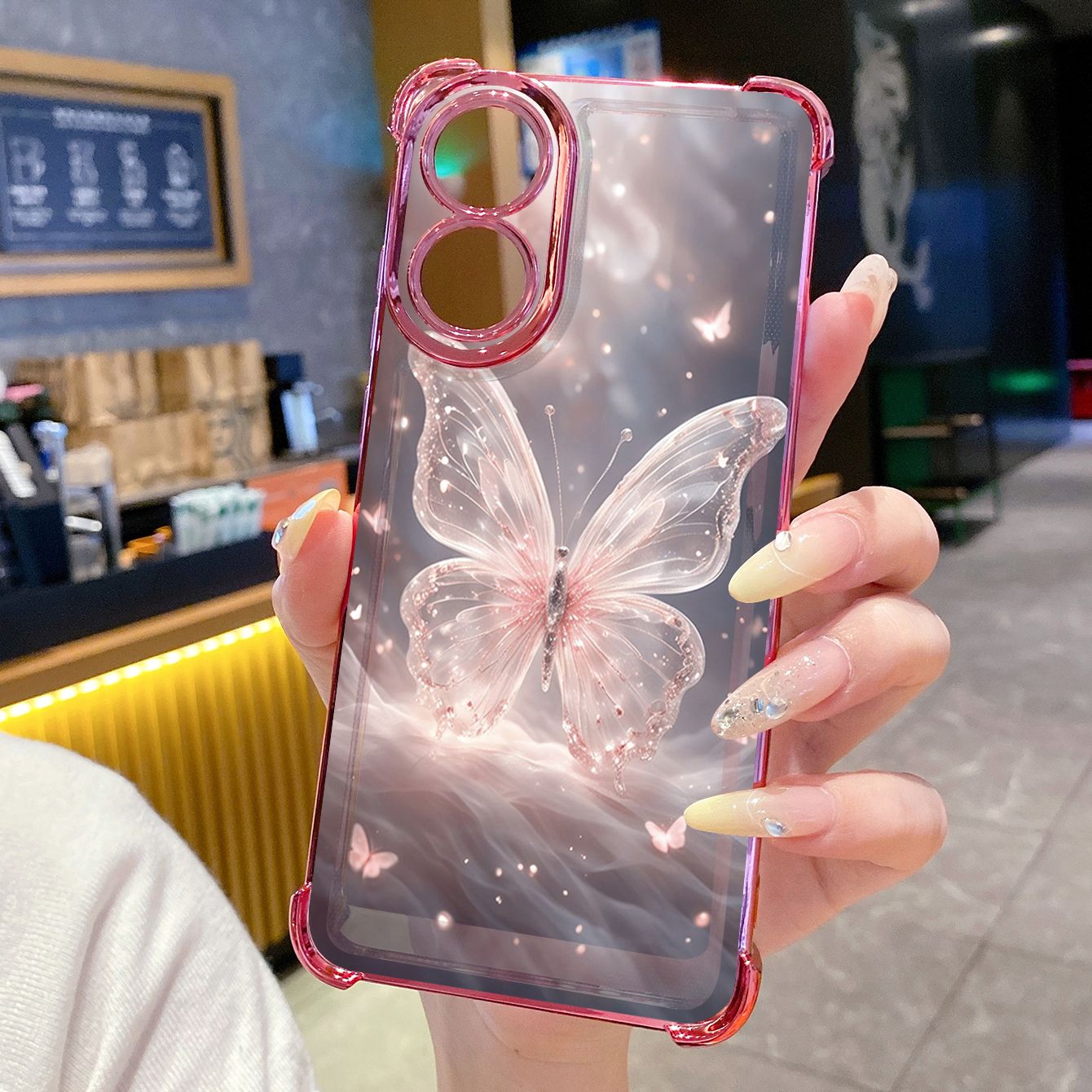 for OPPO A38 A5 Pro Realme C63 C51 C75 VIVO Plating Phone Case Shockproof Cover Bling Butterfly Tree