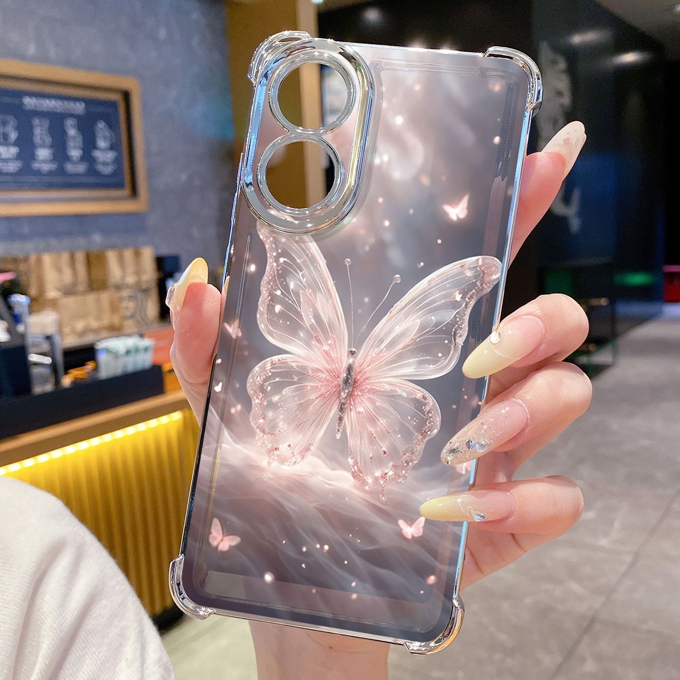 for OPPO A38 A5 Pro Realme C63 C51 C75 VIVO Plating Phone Case Shockproof Cover Bling Butterfly Tree
