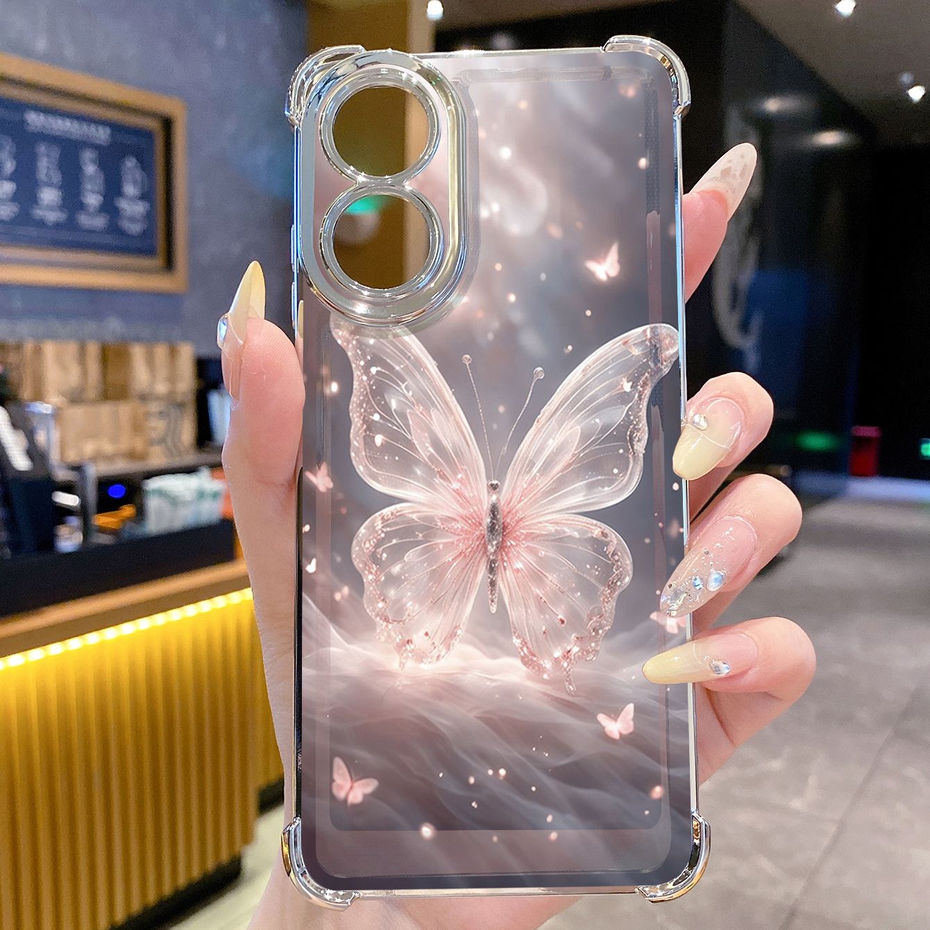 for OPPO A38 A5 Pro Realme C63 C51 C75 VIVO Plating Phone Case Shockproof Cover Bling Butterfly Tree