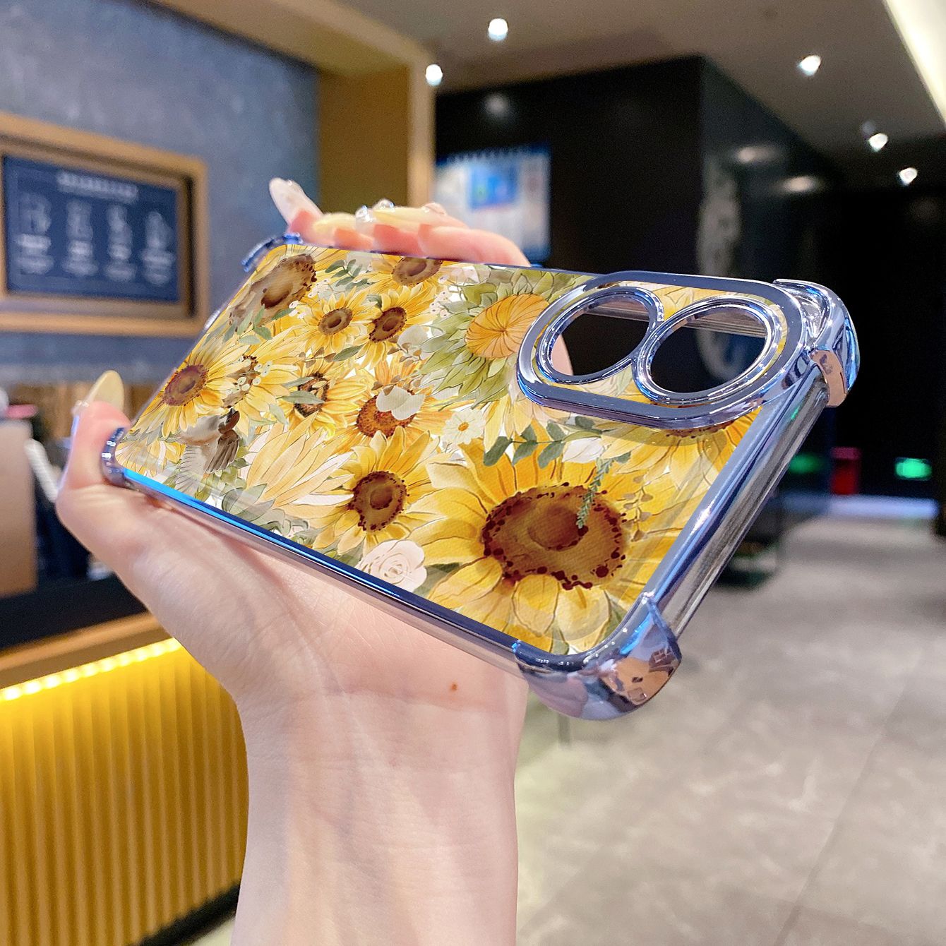 for OPPO A38 A5 Pro Realme C63 C51 C75 VIVO Plating Phone Case Shockproof Cover Sunflower Beauty
