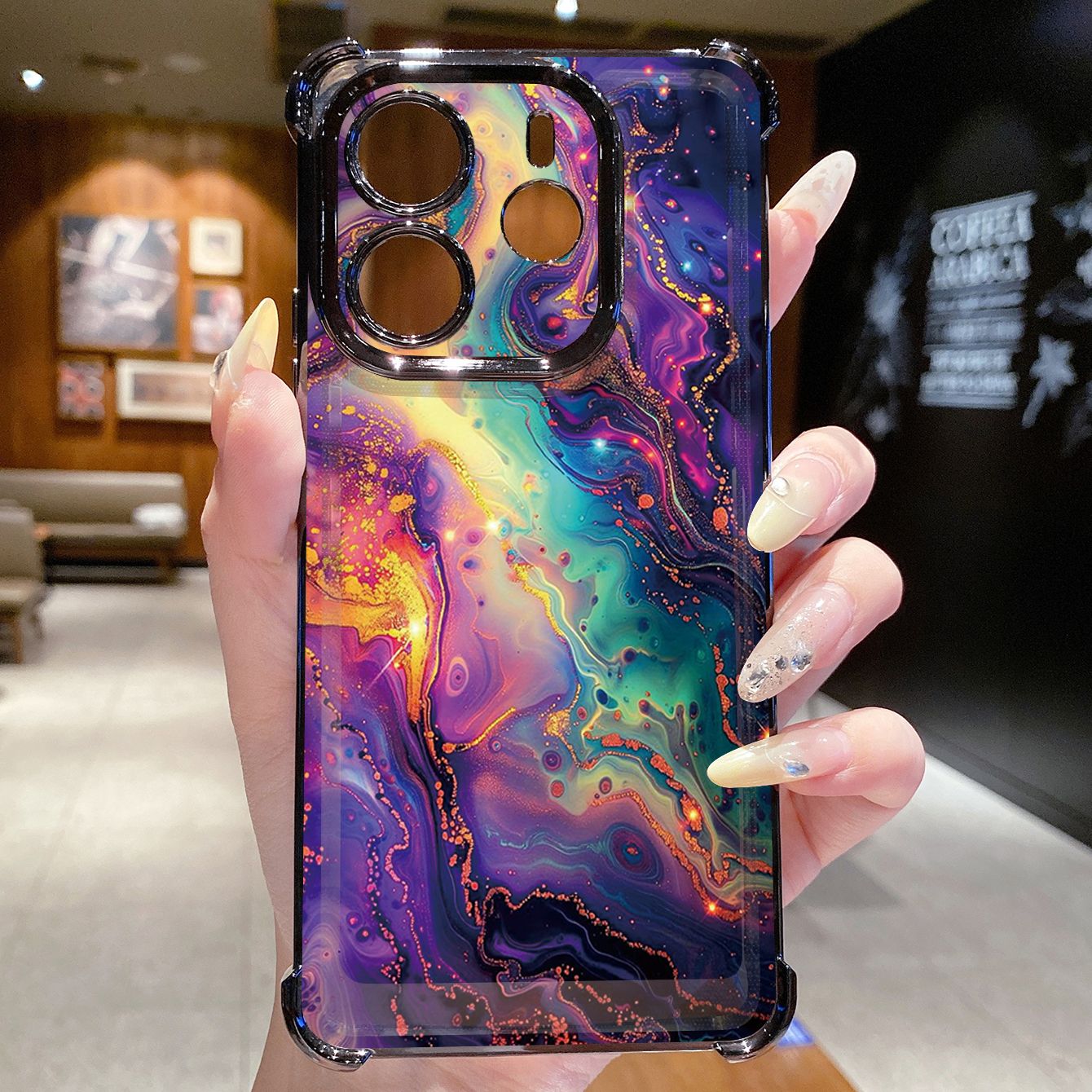 for Redmi Note 14 Pro 14C 13C POCO X7 Plating Phone Case Shockproof Cover Luxury Marble
