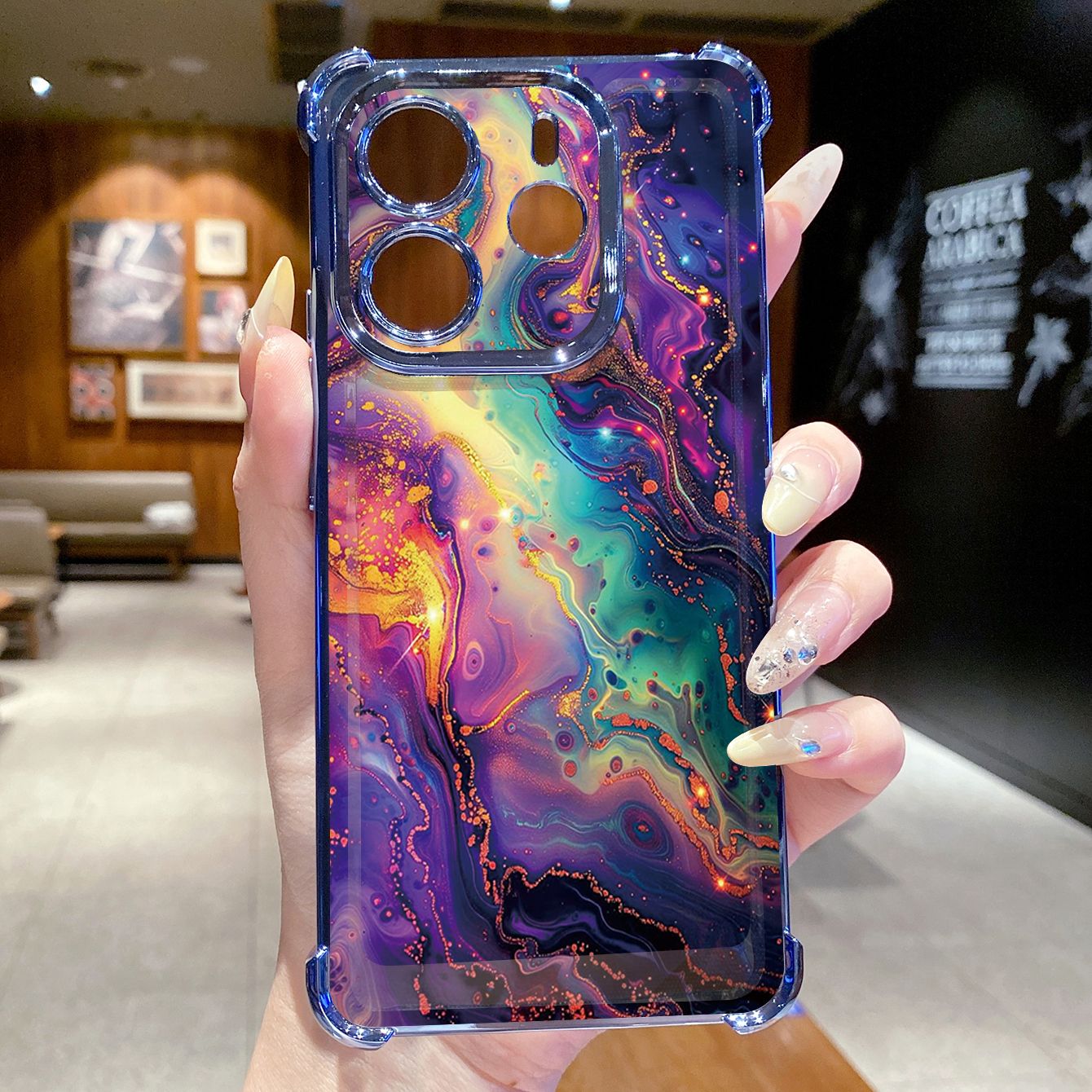 for Redmi Note 14 Pro 14C 13C POCO X7 Plating Phone Case Shockproof Cover Luxury Marble