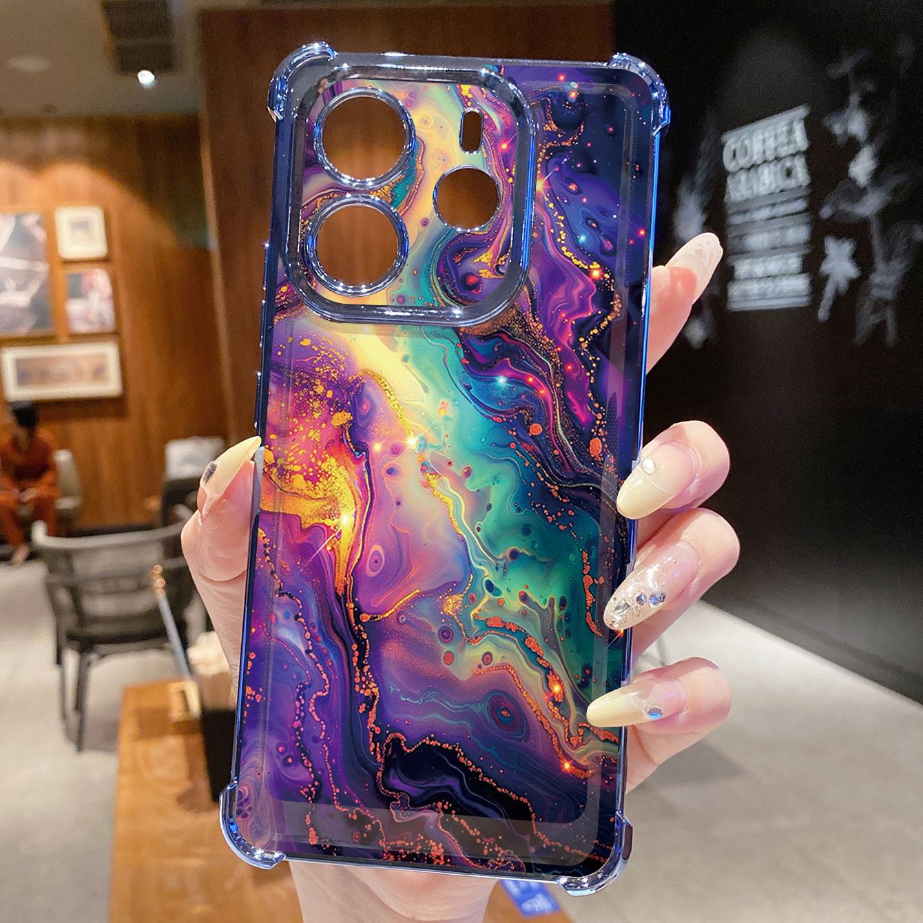 for Redmi Note 14 Pro 14C 13C POCO X7 Plating Phone Case Shockproof Cover Luxury Marble