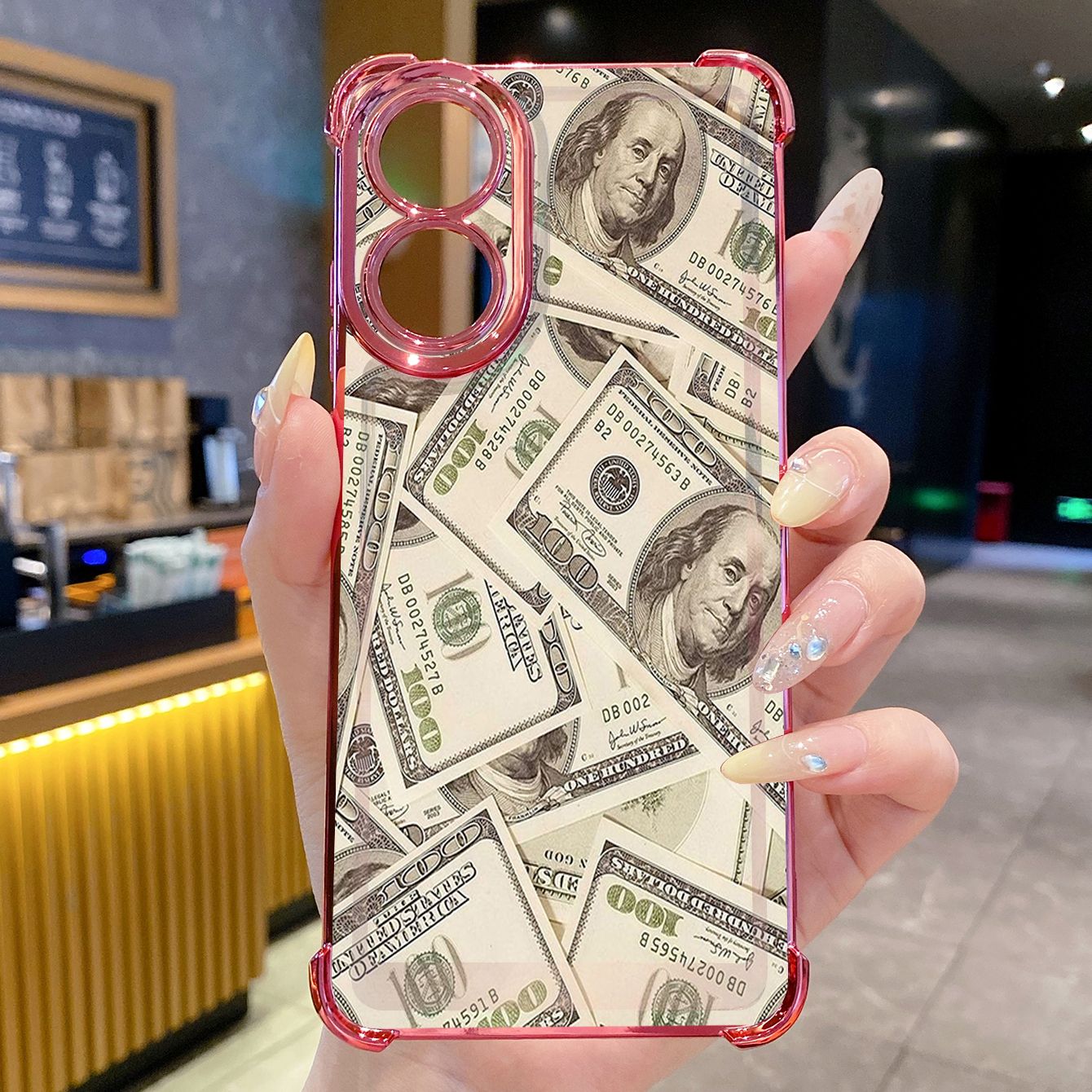 for OPPO A38 A5 Pro Realme C63 C51 C75 VIVO Plating Phone Case Shockproof Cover Dollar Money