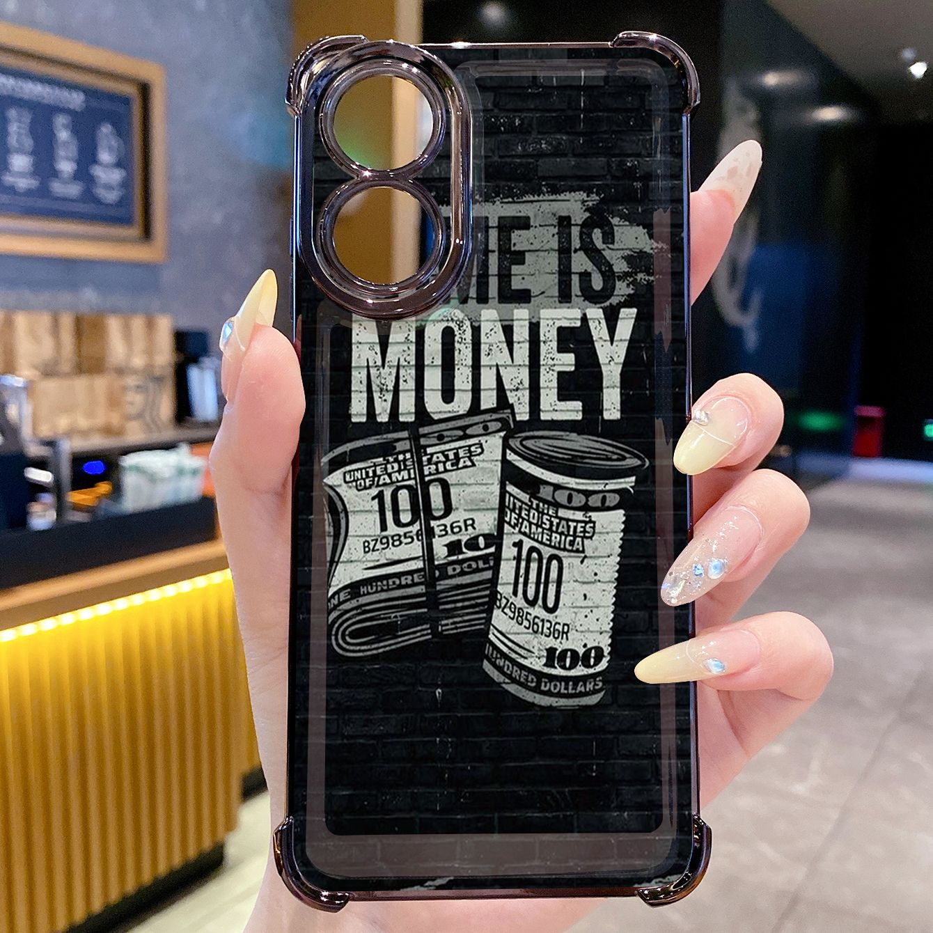 for OPPO A38 A5 Pro Realme C63 C51 C75 VIVO Plating Phone Case Shockproof Cover Dollar Money