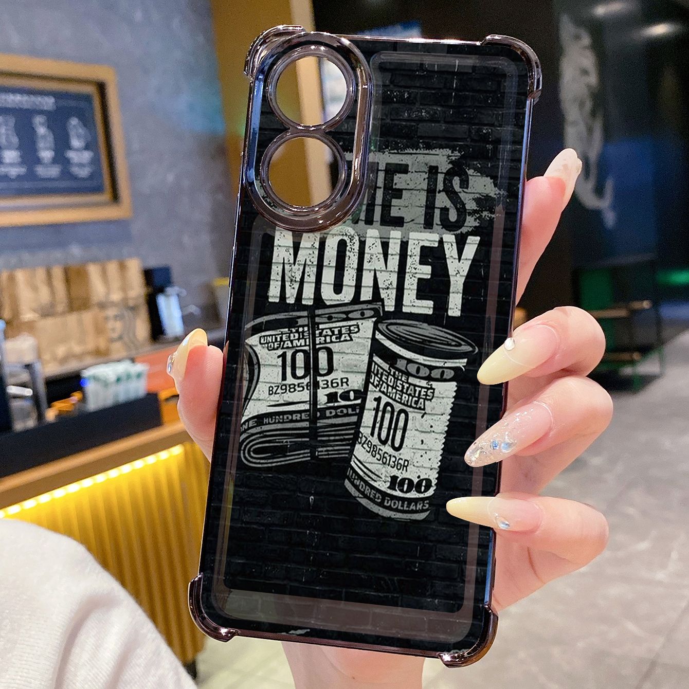 for OPPO A38 A5 Pro Realme C63 C51 C75 VIVO Plating Phone Case Shockproof Cover Dollar Money