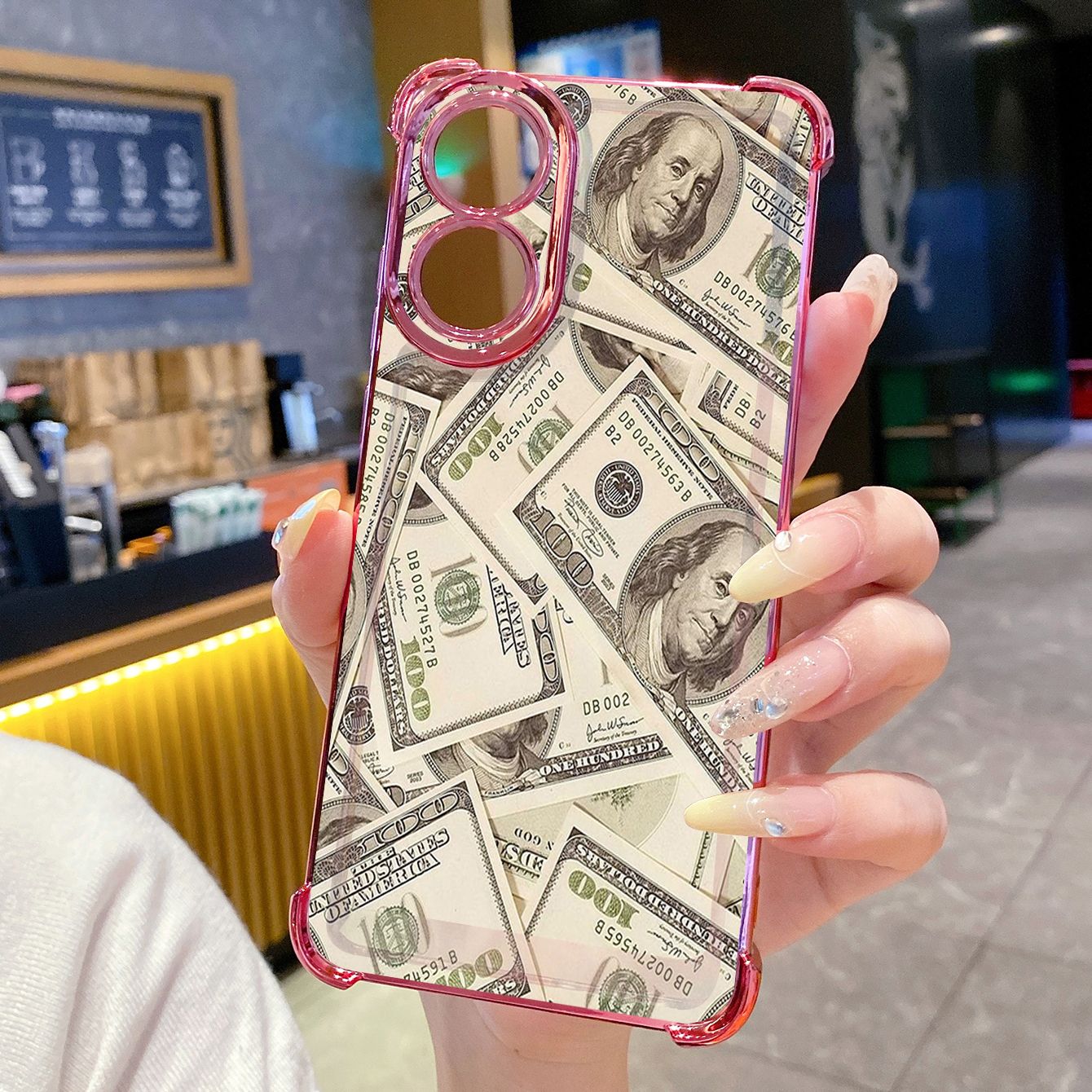 for OPPO A38 A5 Pro Realme C63 C51 C75 VIVO Plating Phone Case Shockproof Cover Dollar Money