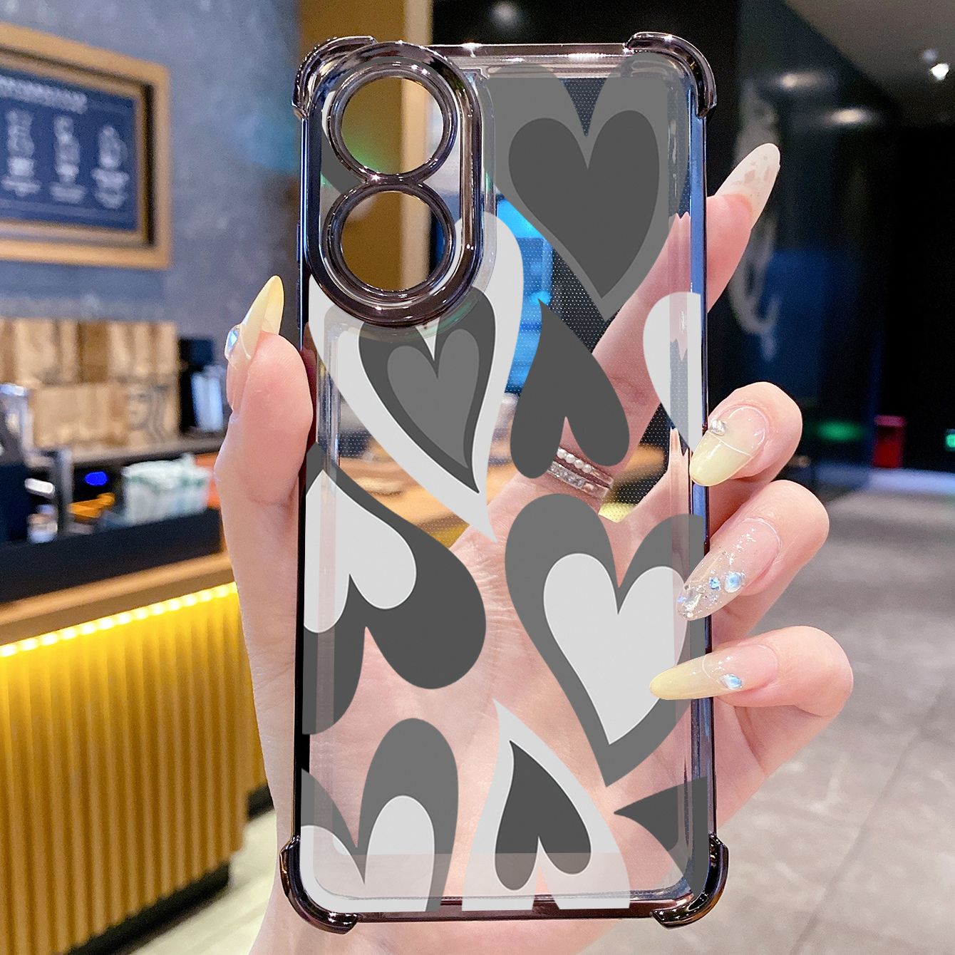 for OPPO A38 A5 Pro Realme C63 C51 C75 VIVO Plating Phone Case Shockproof Cover Heart Lips XO