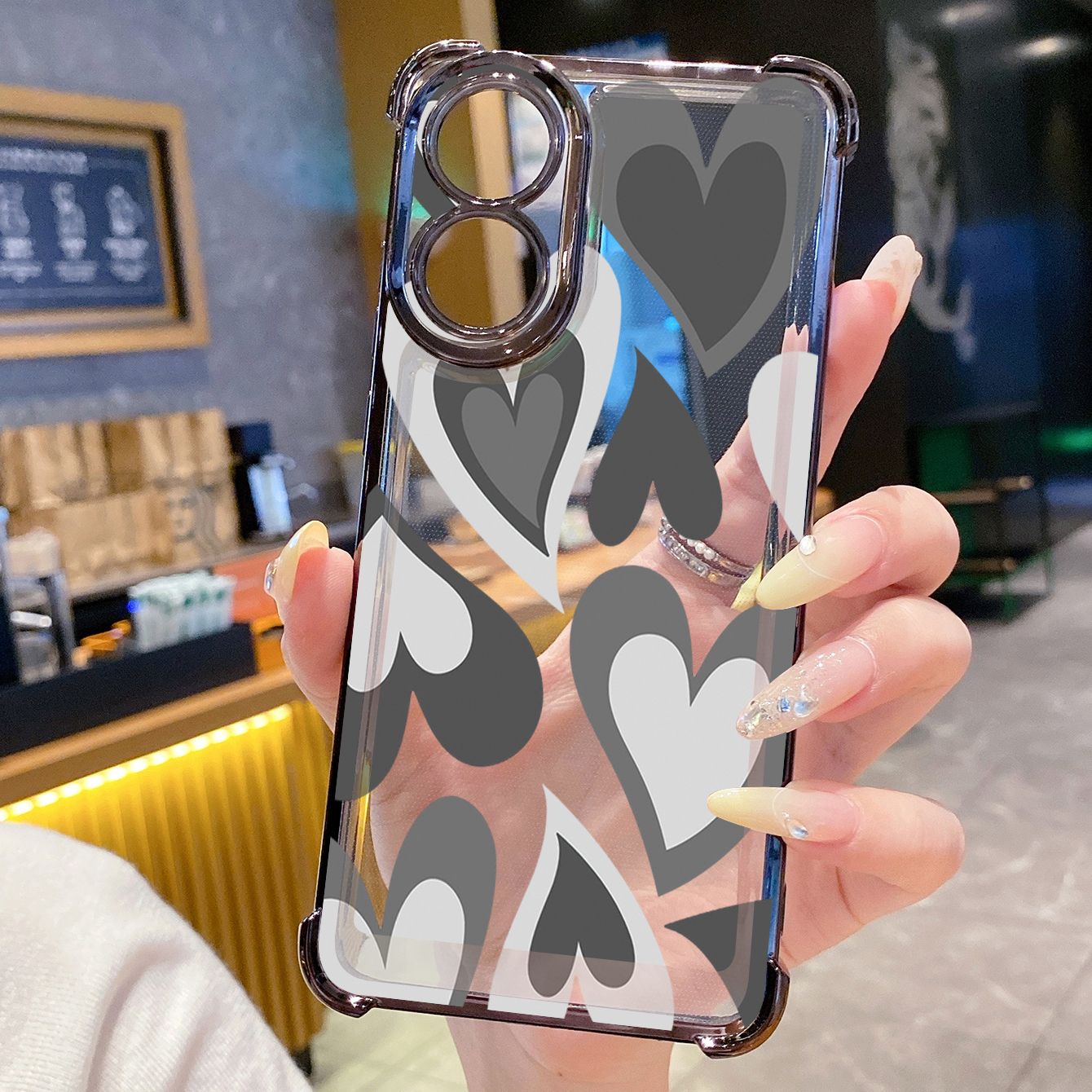 for OPPO A38 A5 Pro Realme C63 C51 C75 VIVO Plating Phone Case Shockproof Cover Heart Lips XO