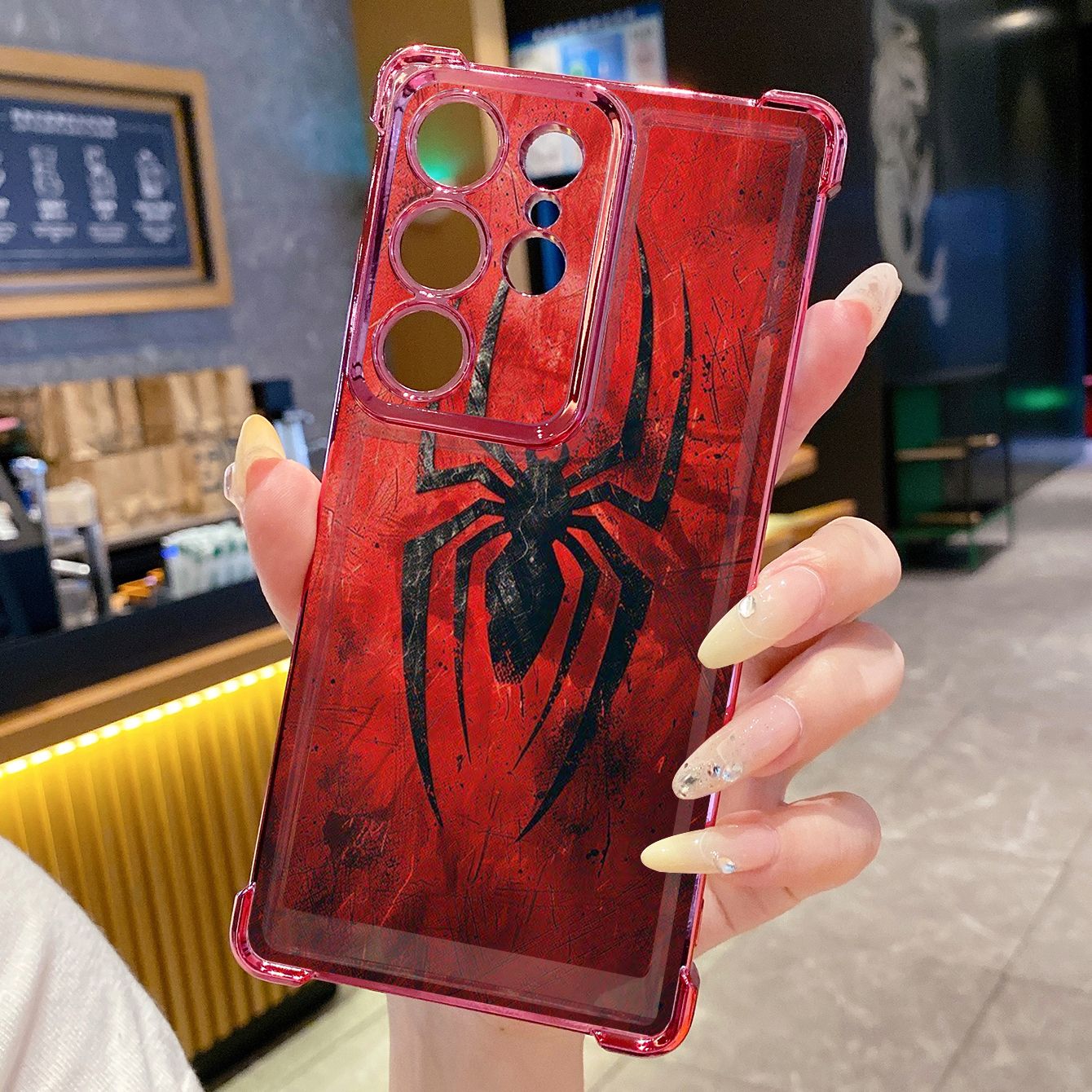 for Samsung Galaxy S26 Ultra S25 Edge S24 Plus A55 Plating Phone Case Shockproof Cover Spide