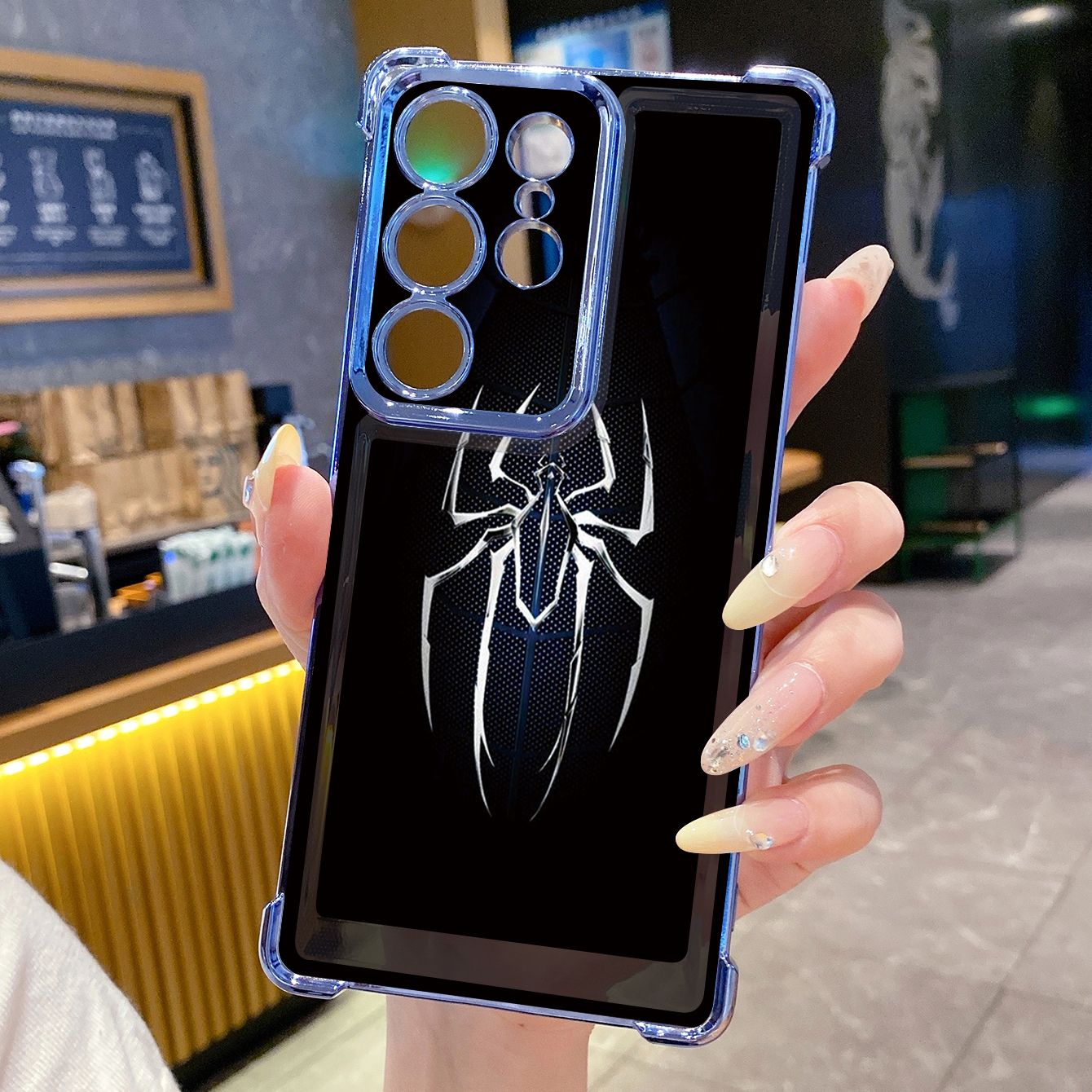 for Samsung Galaxy S26 Ultra S25 Edge S24 Plus A55 Plating Phone Case Shockproof Cover Spide