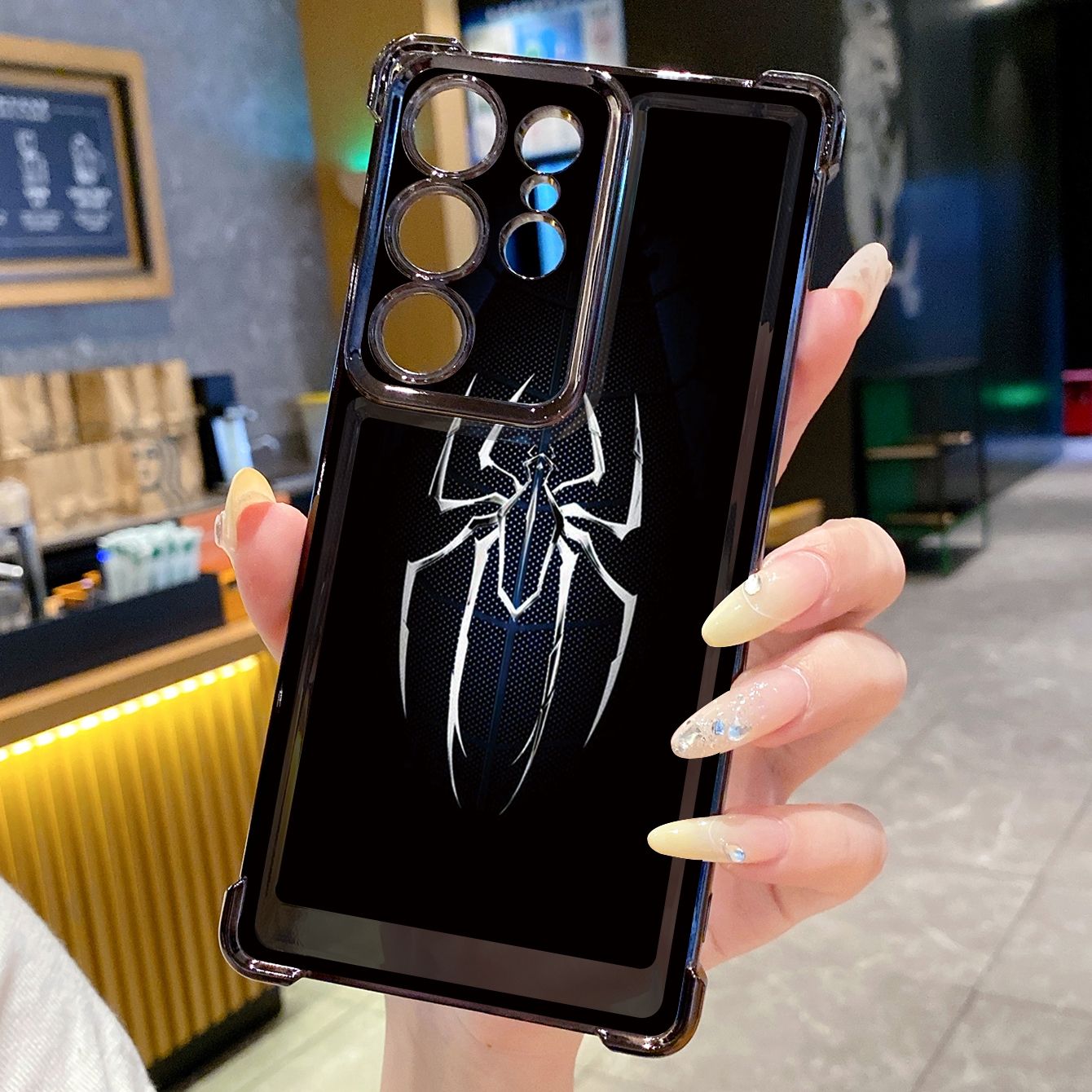 for Samsung Galaxy S26 Ultra S25 Edge S24 Plus A55 Plating Phone Case Shockproof Cover Spide