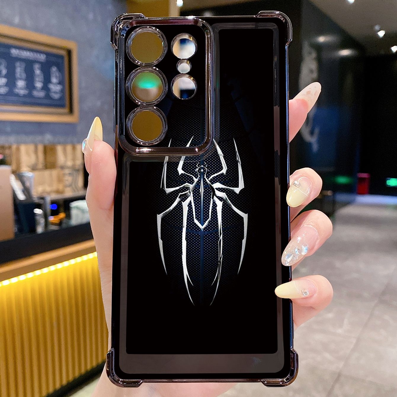 for Samsung Galaxy S26 Ultra S25 Edge S24 Plus A55 Plating Phone Case Shockproof Cover Spide