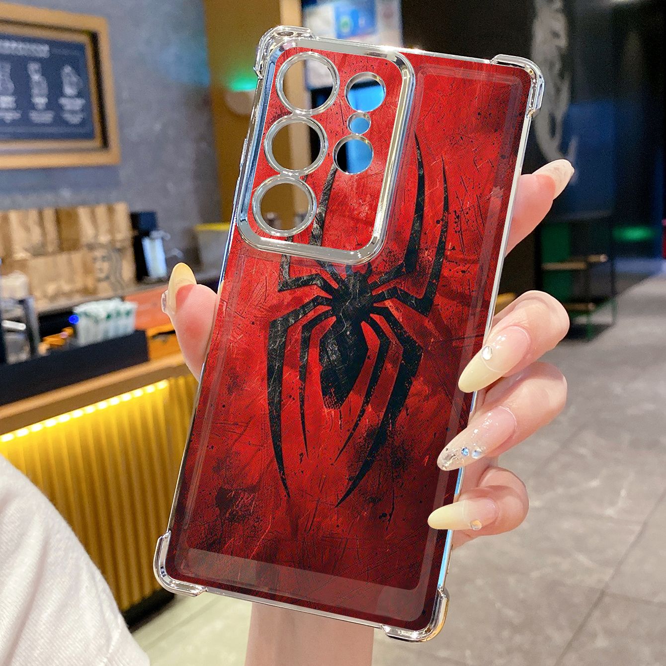 for Samsung Galaxy S26 Ultra S25 Edge S24 Plus A55 Plating Phone Case Shockproof Cover Spide