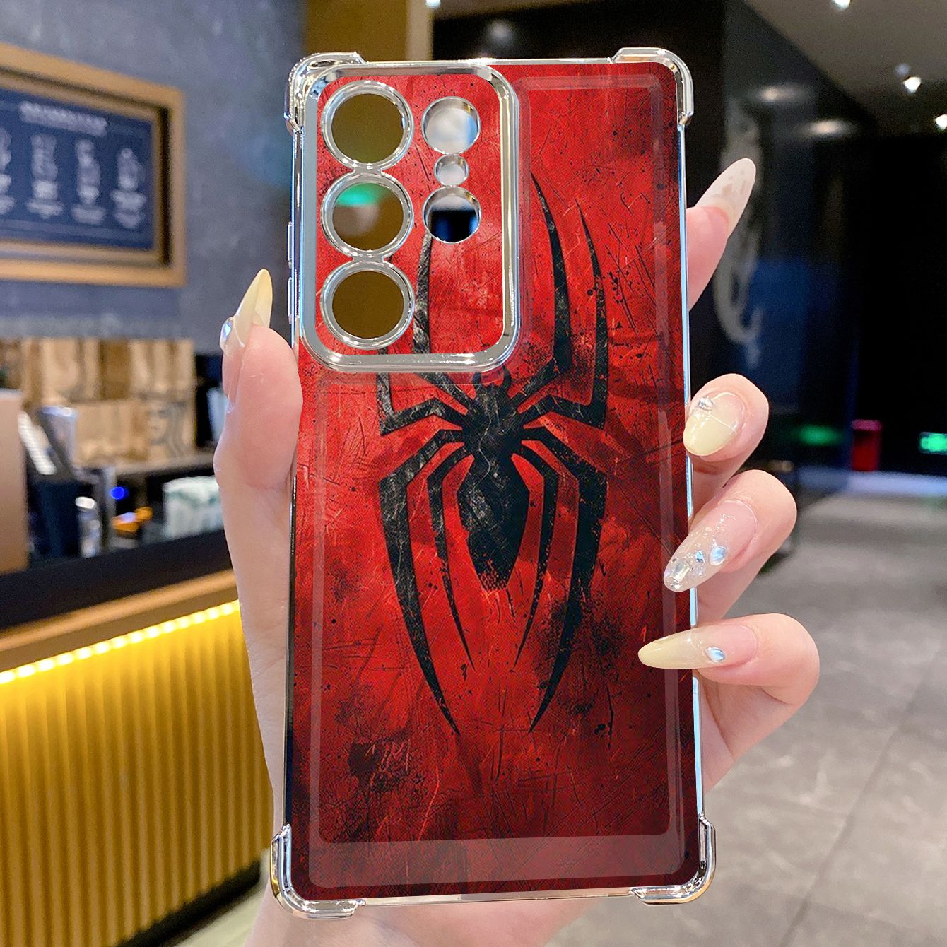 for Samsung Galaxy S26 Ultra S25 Edge S24 Plus A55 Plating Phone Case Shockproof Cover Spide