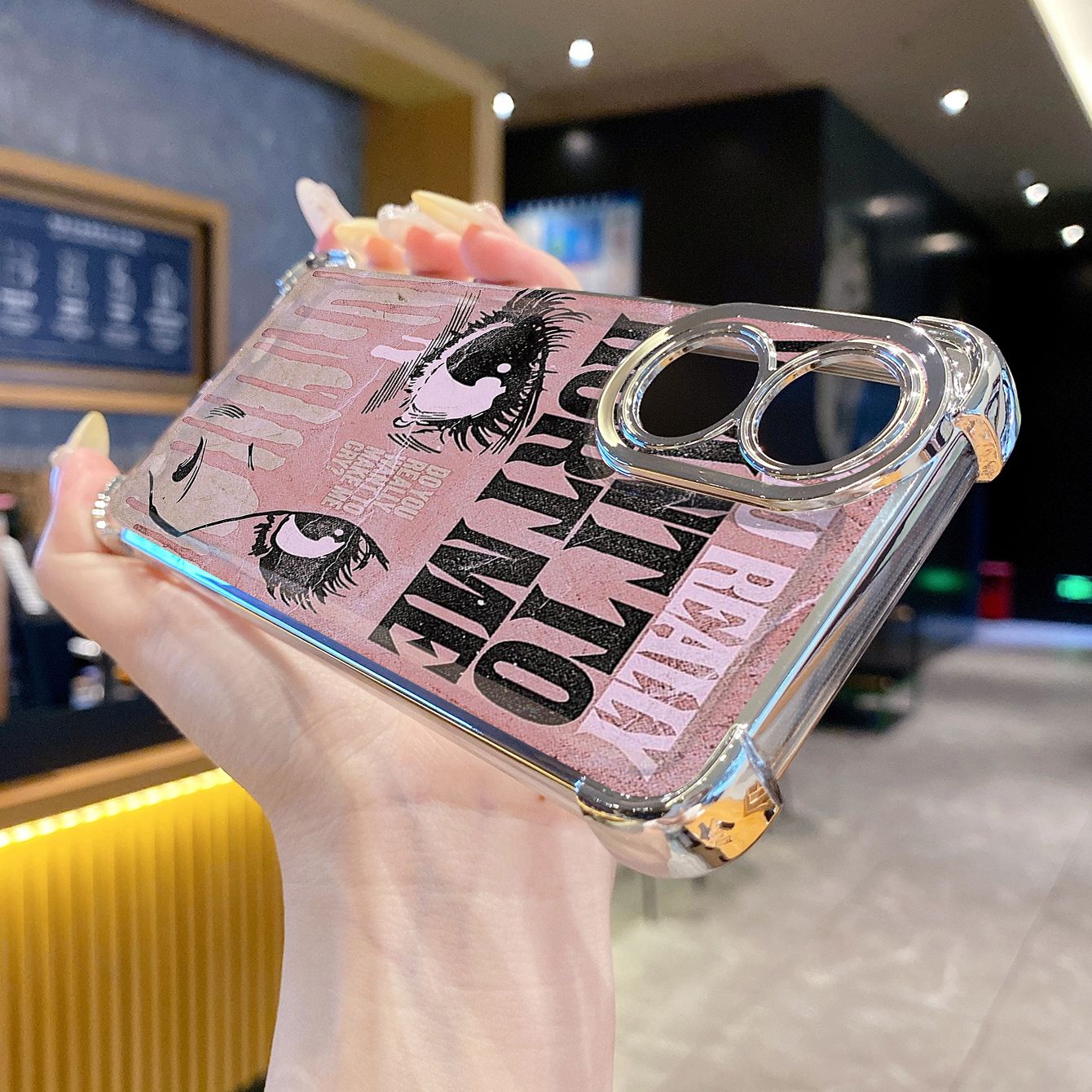 for OPPO A38 A5 Pro Realme C63 C51 C75 VIVO Plating Phone Case Shockproof Cover Animed Girl