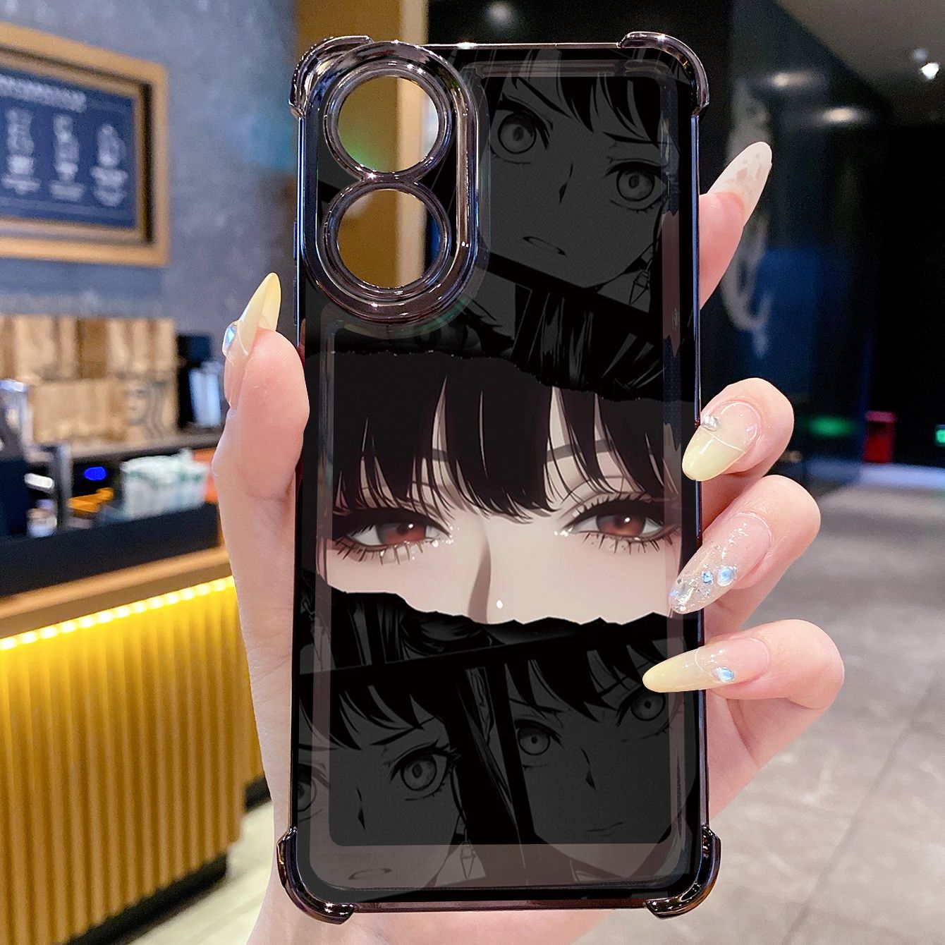 for OPPO A38 A5 Pro Realme C63 C51 C75 VIVO Plating Phone Case Shockproof Cover Animed Girl