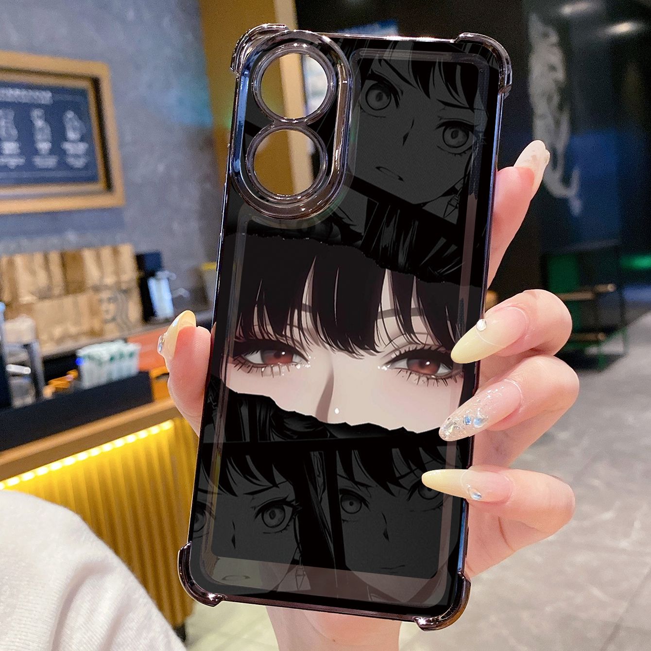 for OPPO A38 A5 Pro Realme C63 C51 C75 VIVO Plating Phone Case Shockproof Cover Animed Girl