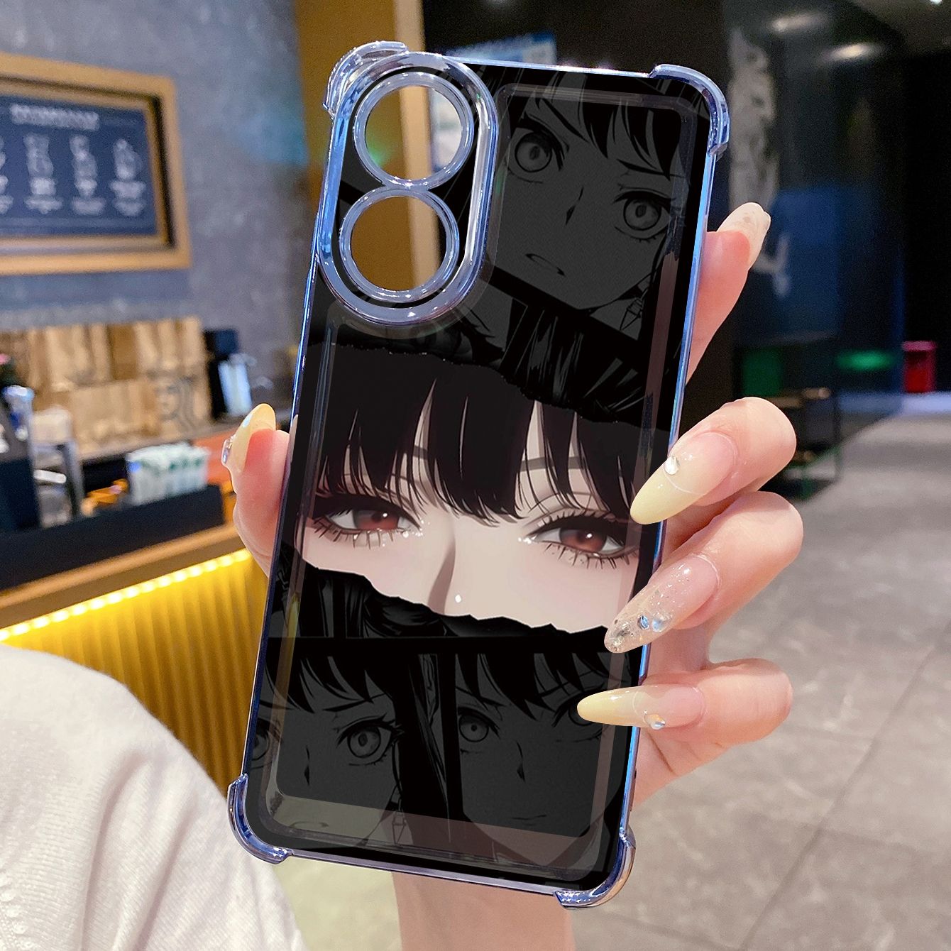 for OPPO A38 A5 Pro Realme C63 C51 C75 VIVO Plating Phone Case Shockproof Cover Animed Girl
