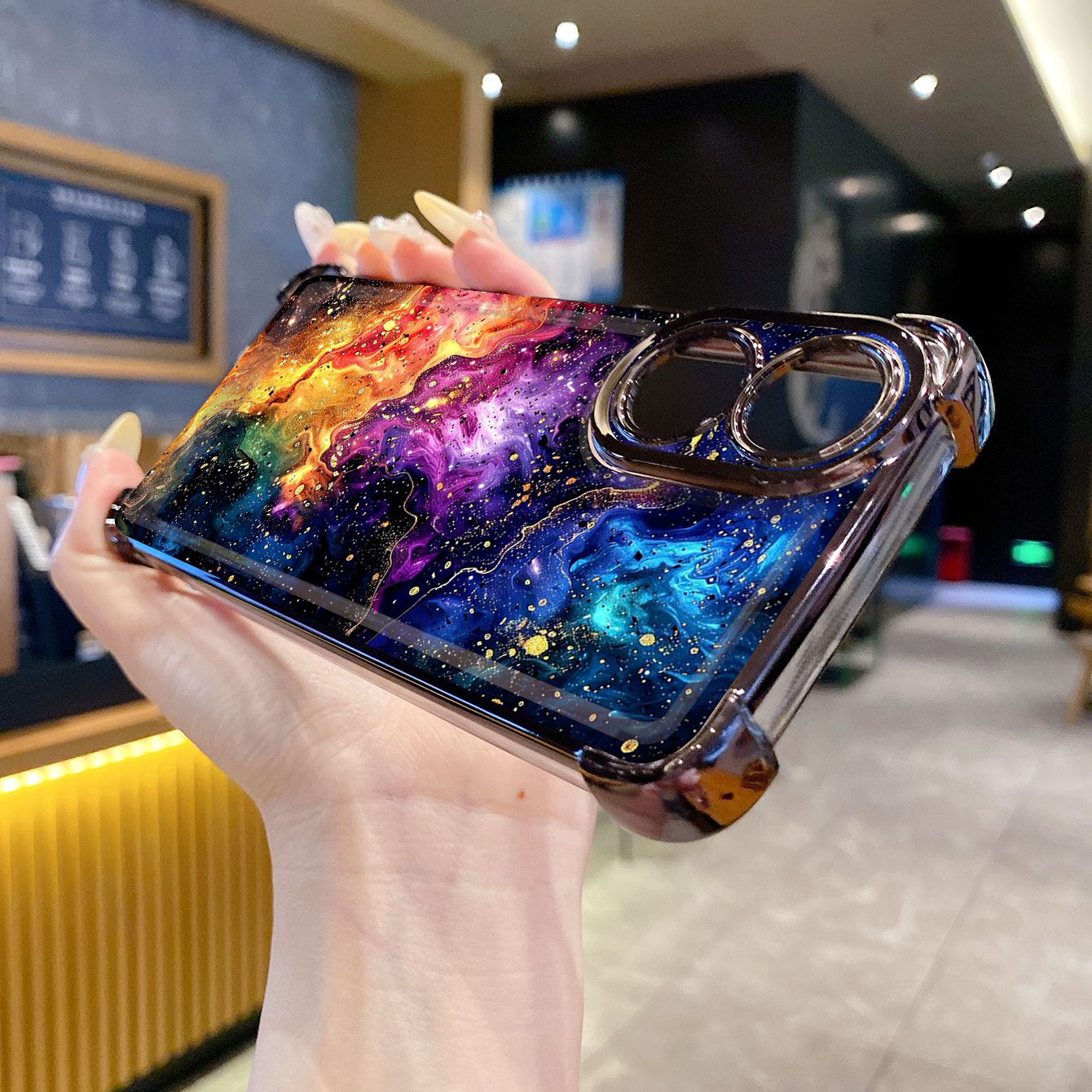 for OPPO A38 A5 Pro Realme C63 C51 C75 VIVO Plating Phone Case Shockproof Cover Graient Color Luxury