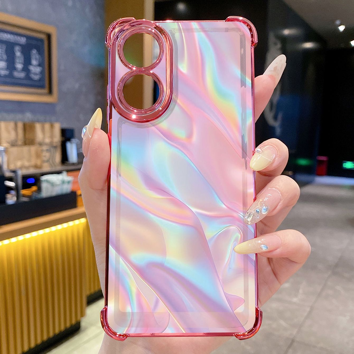 for OPPO A38 A5 Pro Realme C63 C51 C75 VIVO Plating Phone Case Shockproof Cover Graient Color Luxury