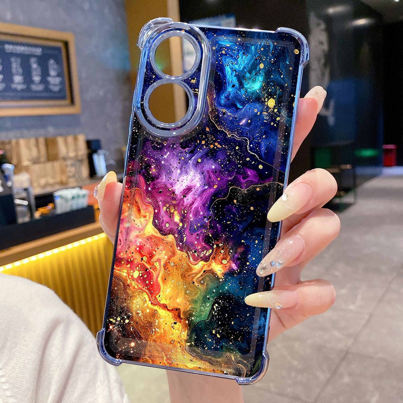 for OPPO A38 A5 Pro Realme C63 C51 C75 VIVO Plating Phone Case Shockproof Cover Graient Color Luxury