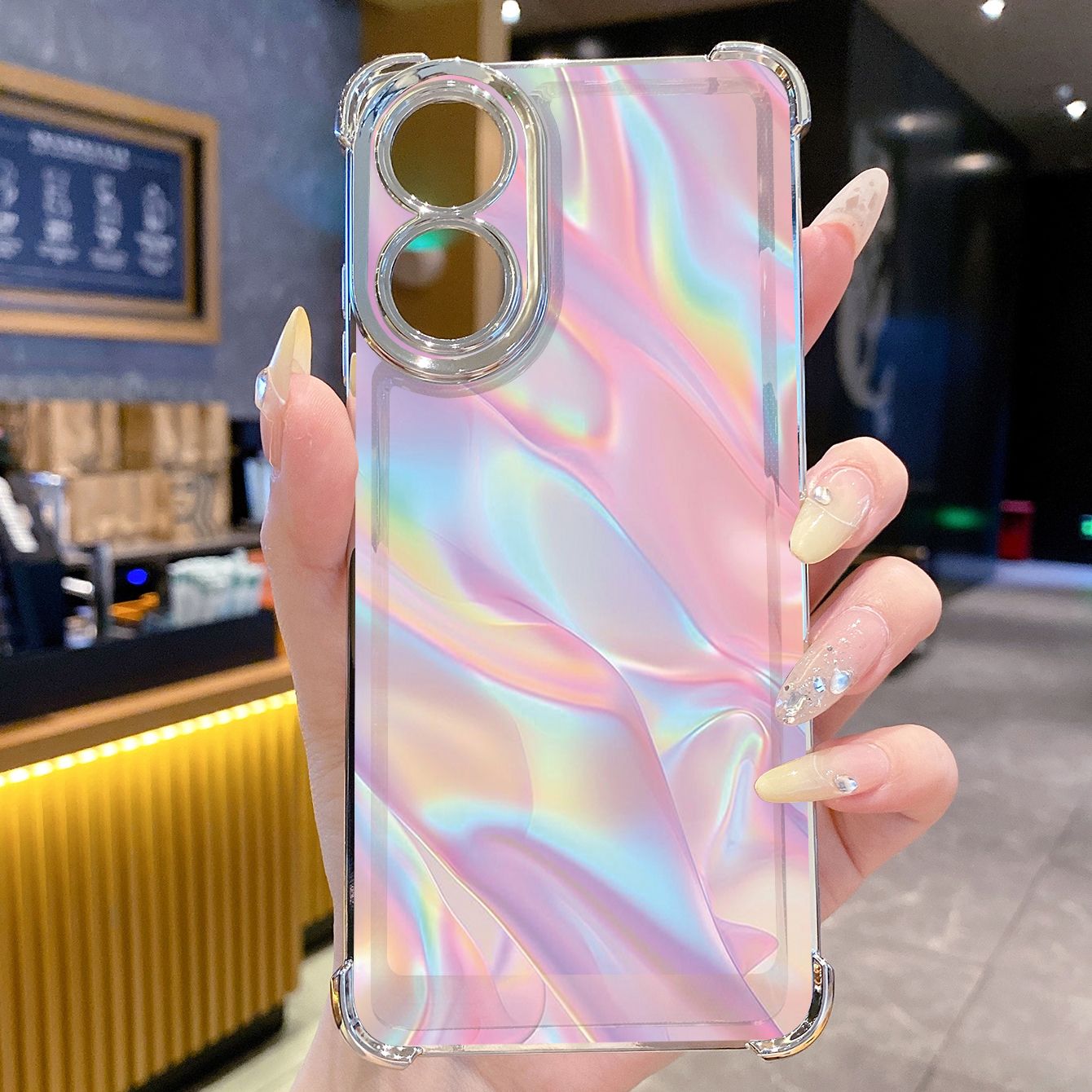 for OPPO A38 A5 Pro Realme C63 C51 C75 VIVO Plating Phone Case Shockproof Cover Graient Color Luxury