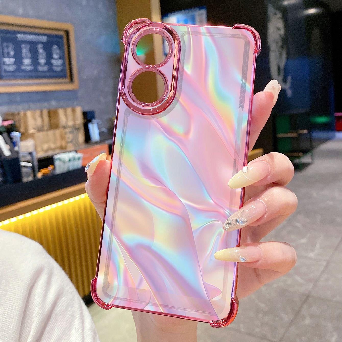 for OPPO A38 A5 Pro Realme C63 C51 C75 VIVO Plating Phone Case Shockproof Cover Graient Color Luxury
