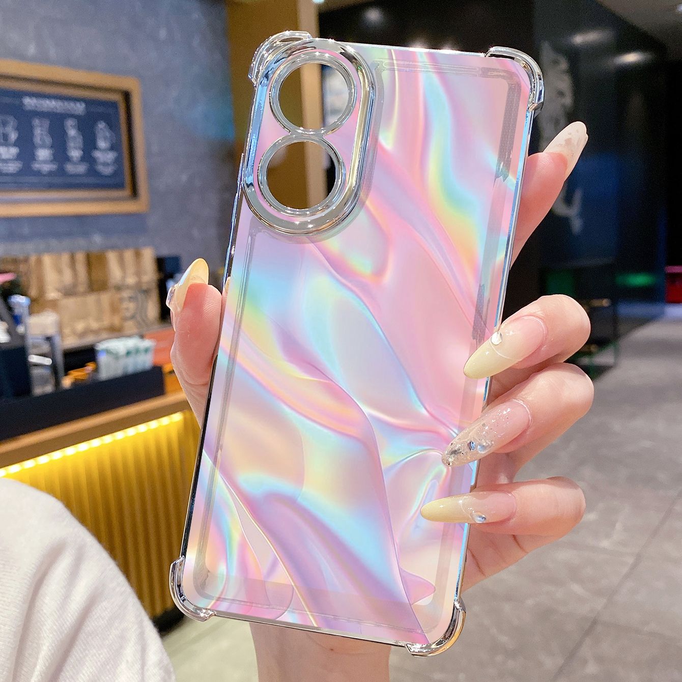 for OPPO A38 A5 Pro Realme C63 C51 C75 VIVO Plating Phone Case Shockproof Cover Graient Color Luxury