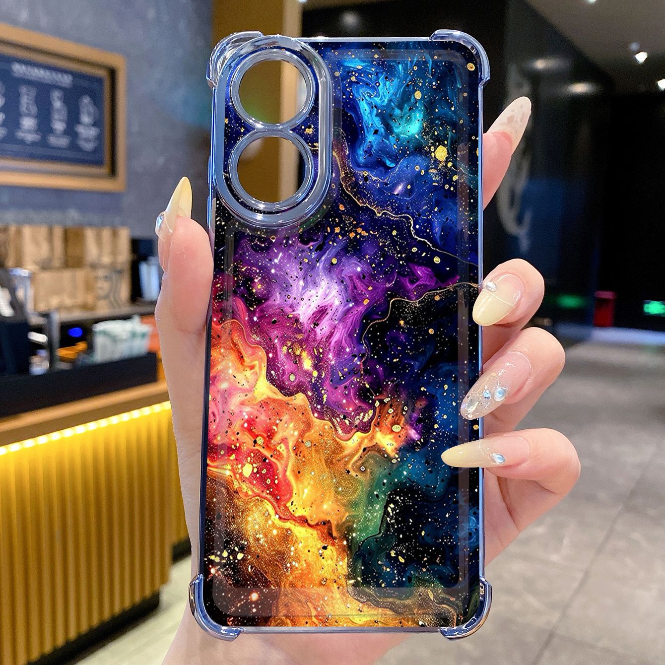 for OPPO A38 A5 Pro Realme C63 C51 C75 VIVO Plating Phone Case Shockproof Cover Graient Color Luxury