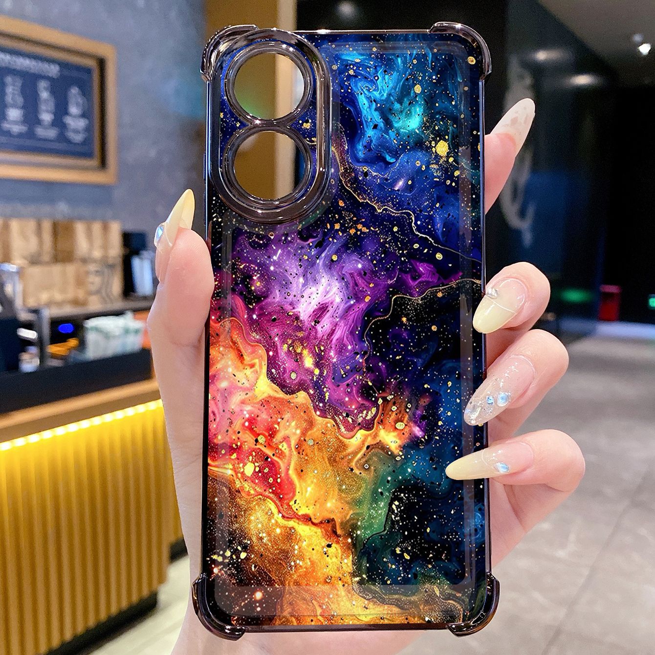 for OPPO A38 A5 Pro Realme C63 C51 C75 VIVO Plating Phone Case Shockproof Cover Graient Color Luxury
