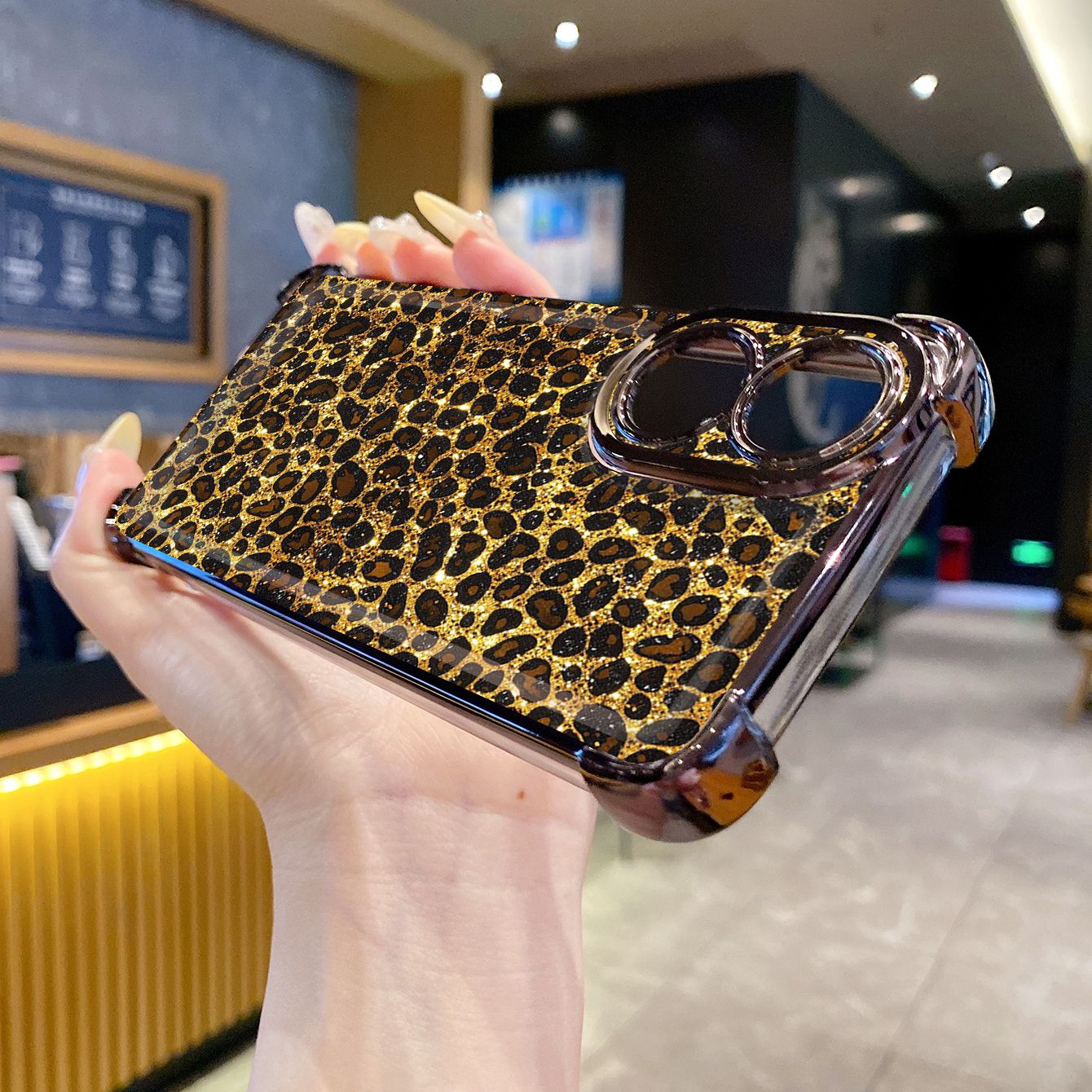 for OPPO A38 A5 Pro Realme C63 C51 C75 VIVO Plating Phone Case Shockproof Cover Luxury Leopard