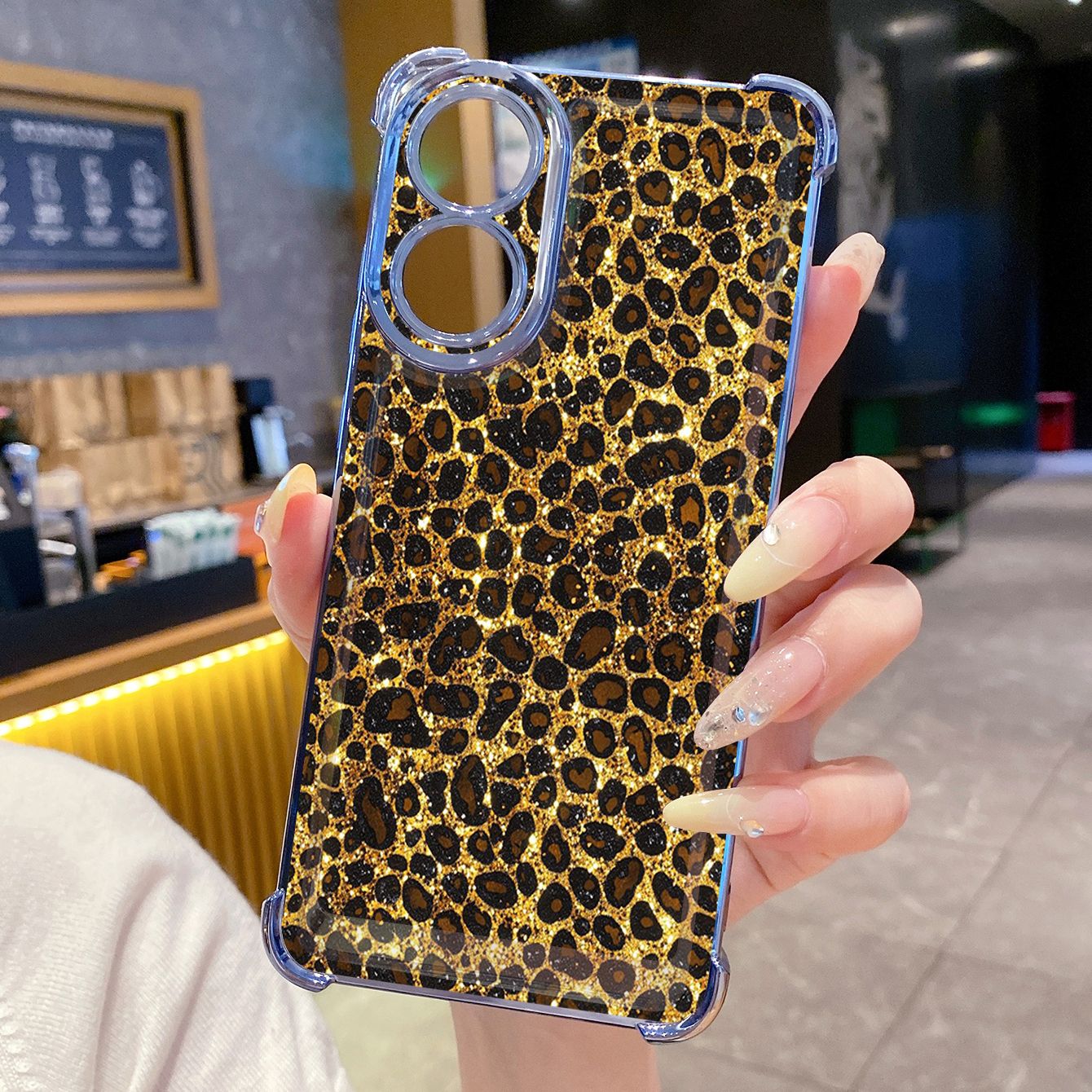 for OPPO A38 A5 Pro Realme C63 C51 C75 VIVO Plating Phone Case Shockproof Cover Luxury Leopard