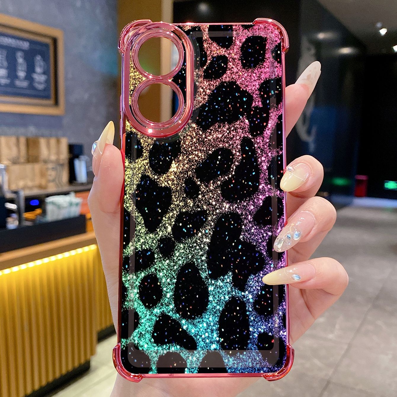 for OPPO A38 A5 Pro Realme C63 C51 C75 VIVO Plating Phone Case Shockproof Cover Luxury Leopard