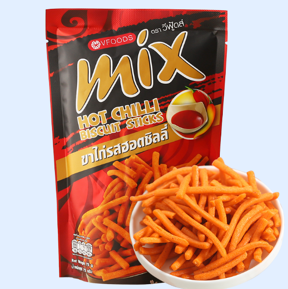 Biscuit，Biscuit bar，VFOODS Crispy biscuit bar 75g，Original flavor and Spicy chicken flavor，Crispy and delicious，Snack food，Puffed snacks，Office Afternoon tea，