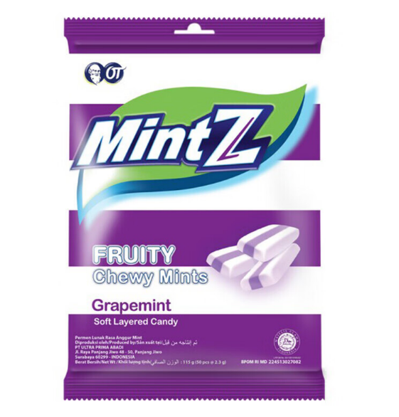 MintZ Mint soft candy 115g（Grape mint flavor 115g、double mint flavor 115g)