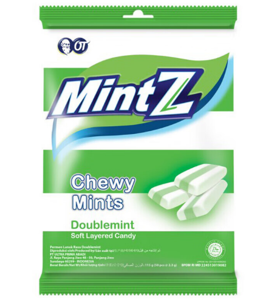 MintZ Mint soft candy 115g（Grape mint flavor 115g、double mint flavor 115g)