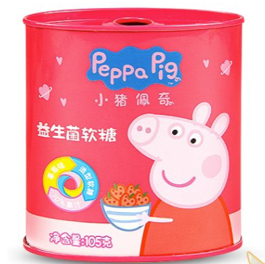 Peppa Pig Probiotic Gummy (Strawberry flavor、Yogurt flavor ) 105g Snack food、Afternoon tea、 Office snacks、Children's snacks