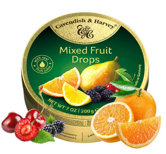 Cavendish&Harvey Fruit candy strawberry filling flavor 210g；tropical mixed fruit flavor 220；gfour seasons fruit flavor 200g   Snack food  Children's snacks