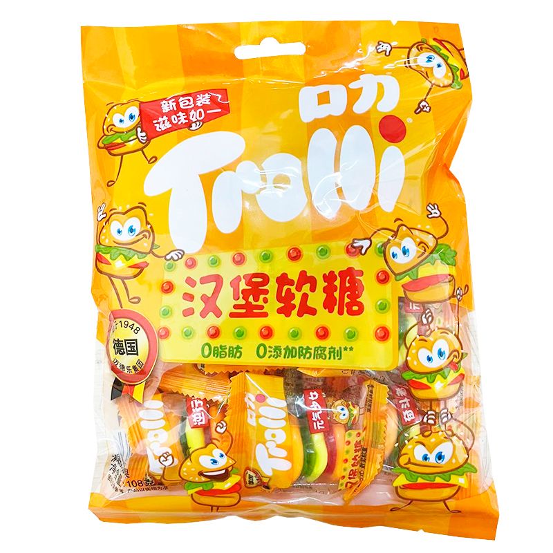 Trolli Power Gummy candys （Burger）108g  Snack food、Afternoon tea、 Office snacks、Children's snacks