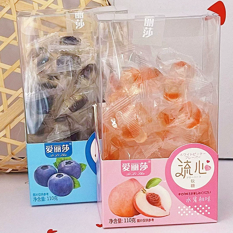 Ailisha Fruit gummy candys；Grape flavor 110g，Peach flavored 110g