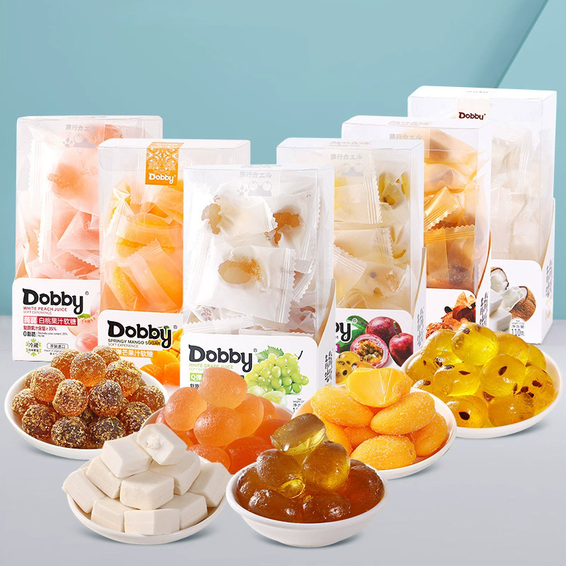 Gummy，Fruit juice gummy candy 110g，Mango and orange flavor，Dobby Fruit juice gummy candy Sour and sweet; delicious，Snack food，Children's snack，Afternoon tea and office snacks